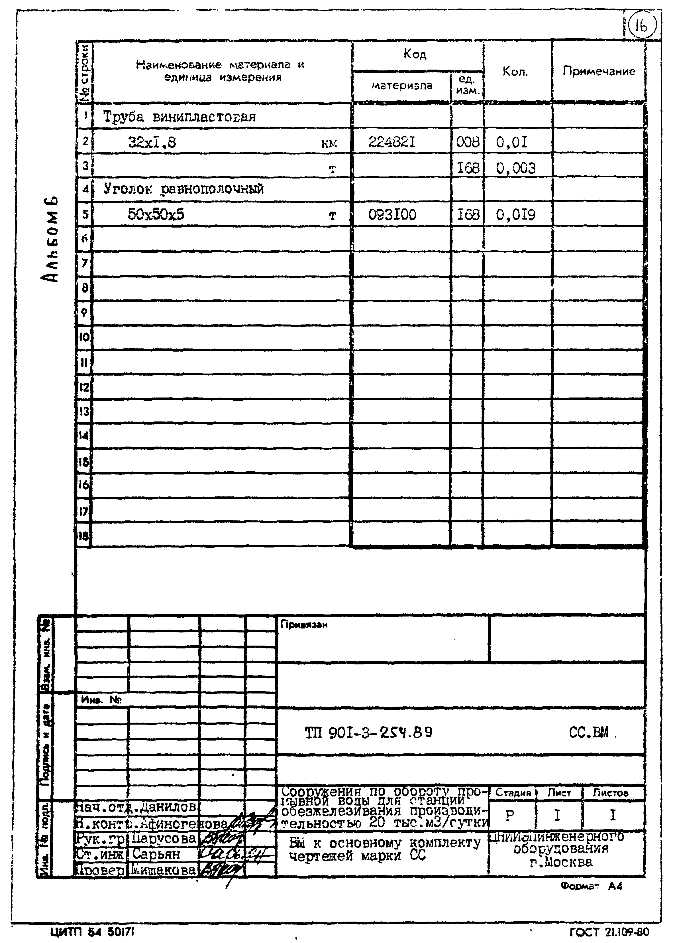 Типовой проект 901-3-254.89