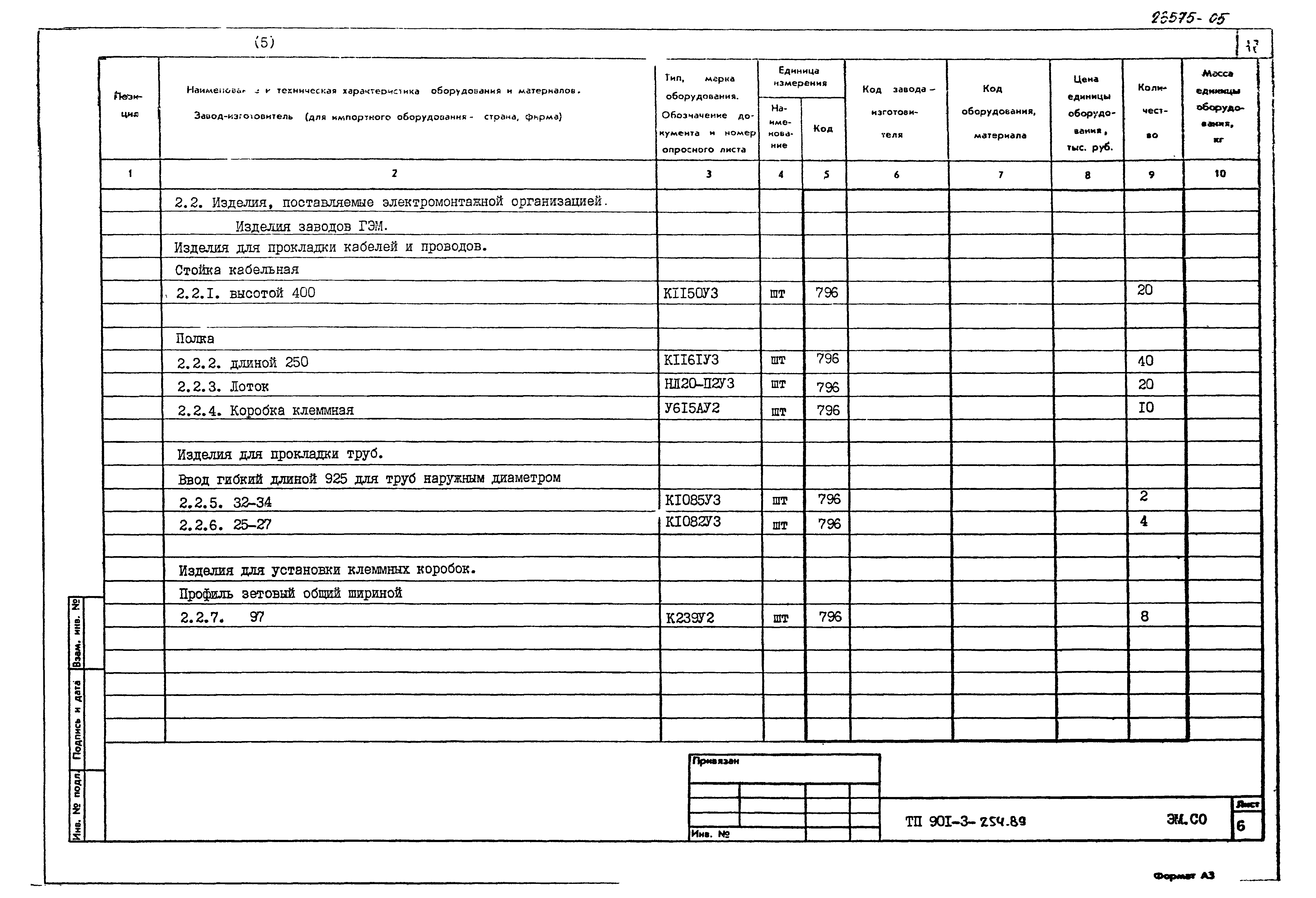 Типовой проект 901-3-254.89