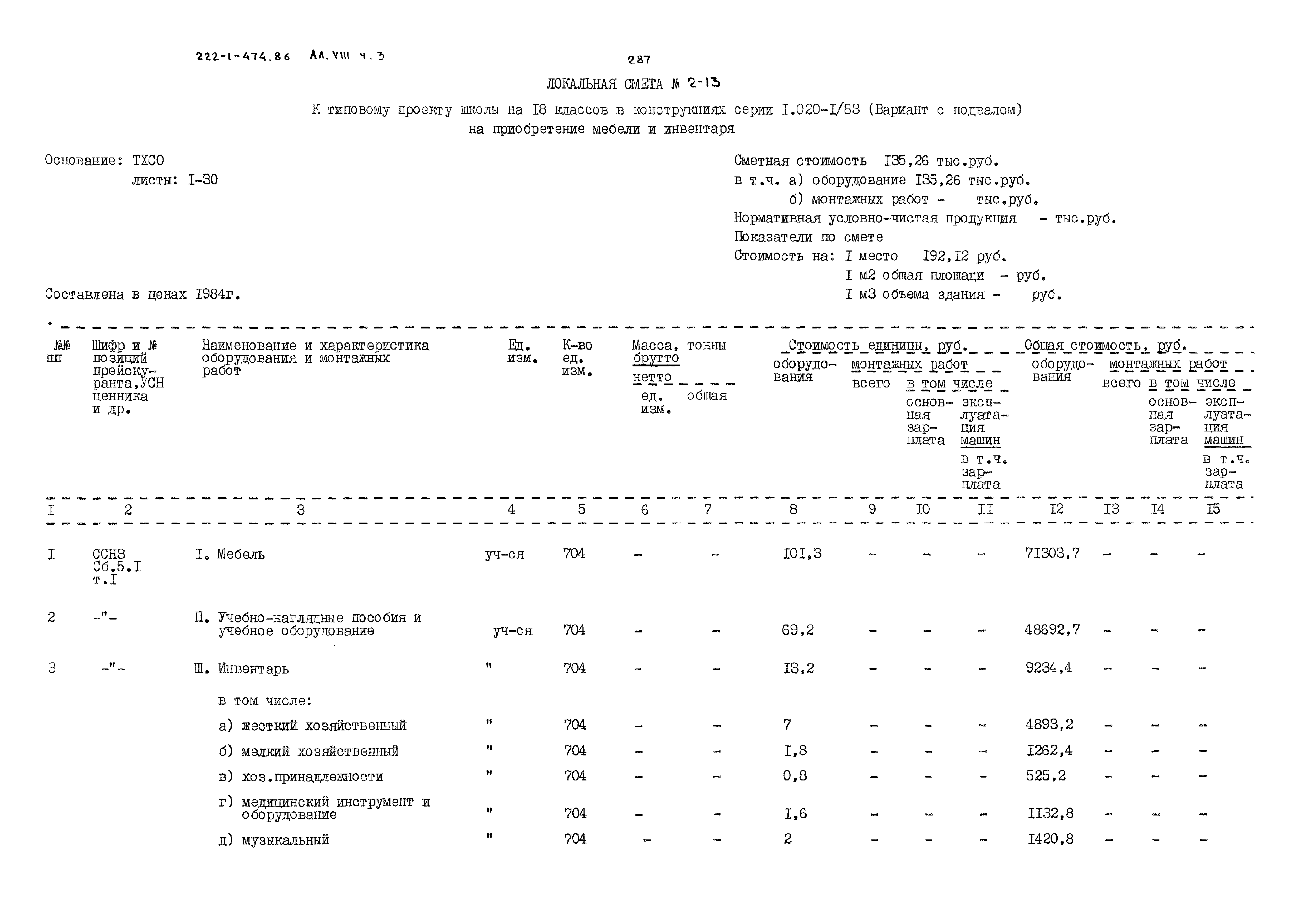 Типовой проект 222-1-474.86