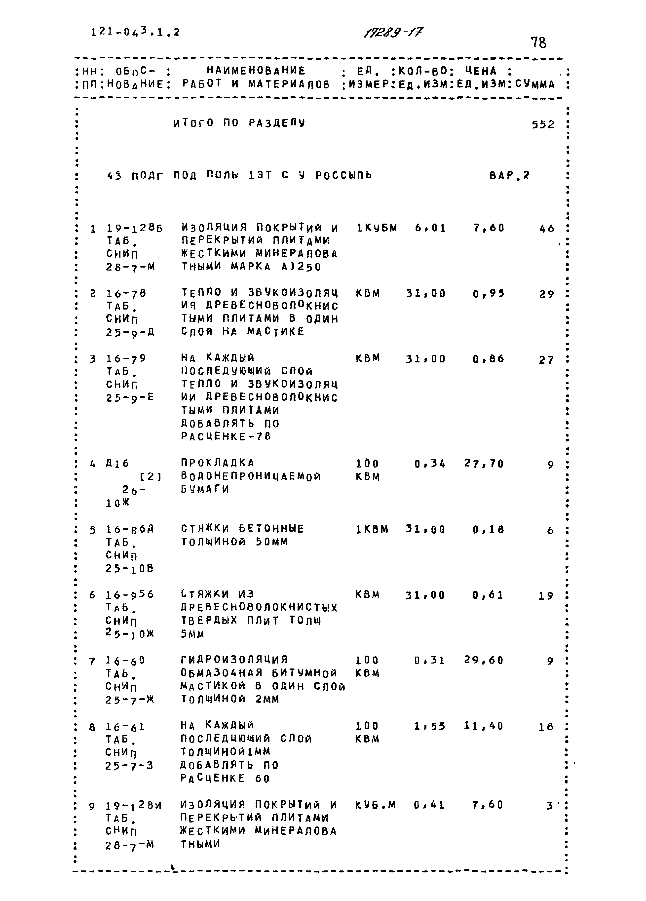 Типовой проект 121-043/1.2