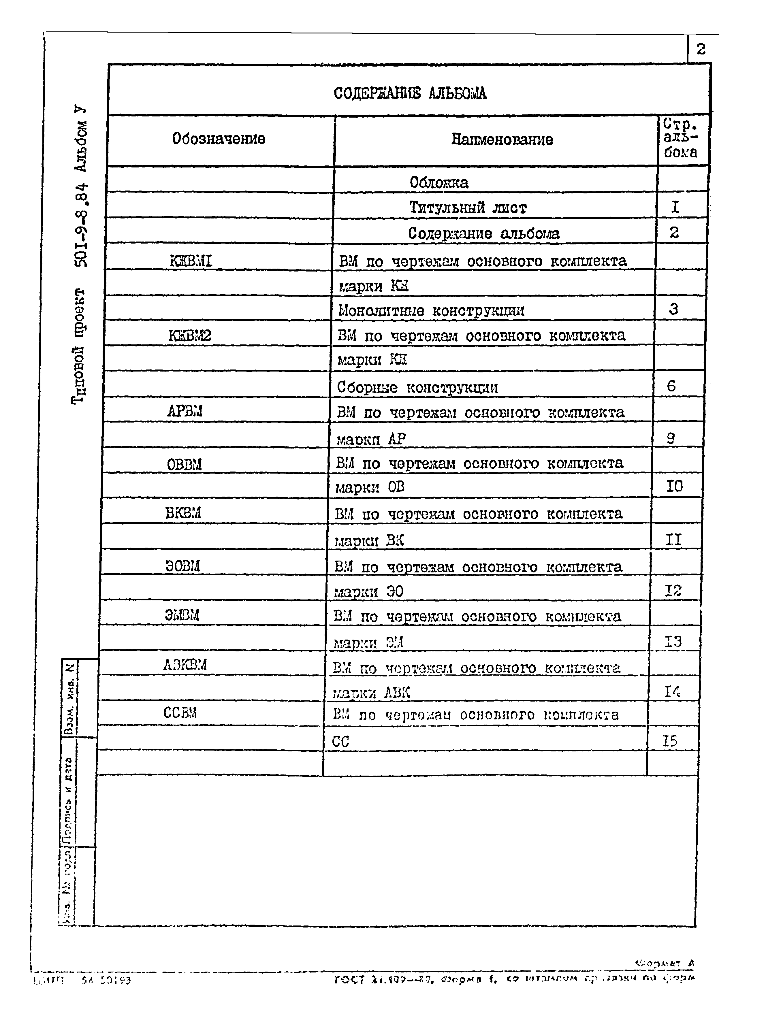 Типовой проект 501-9-8.84