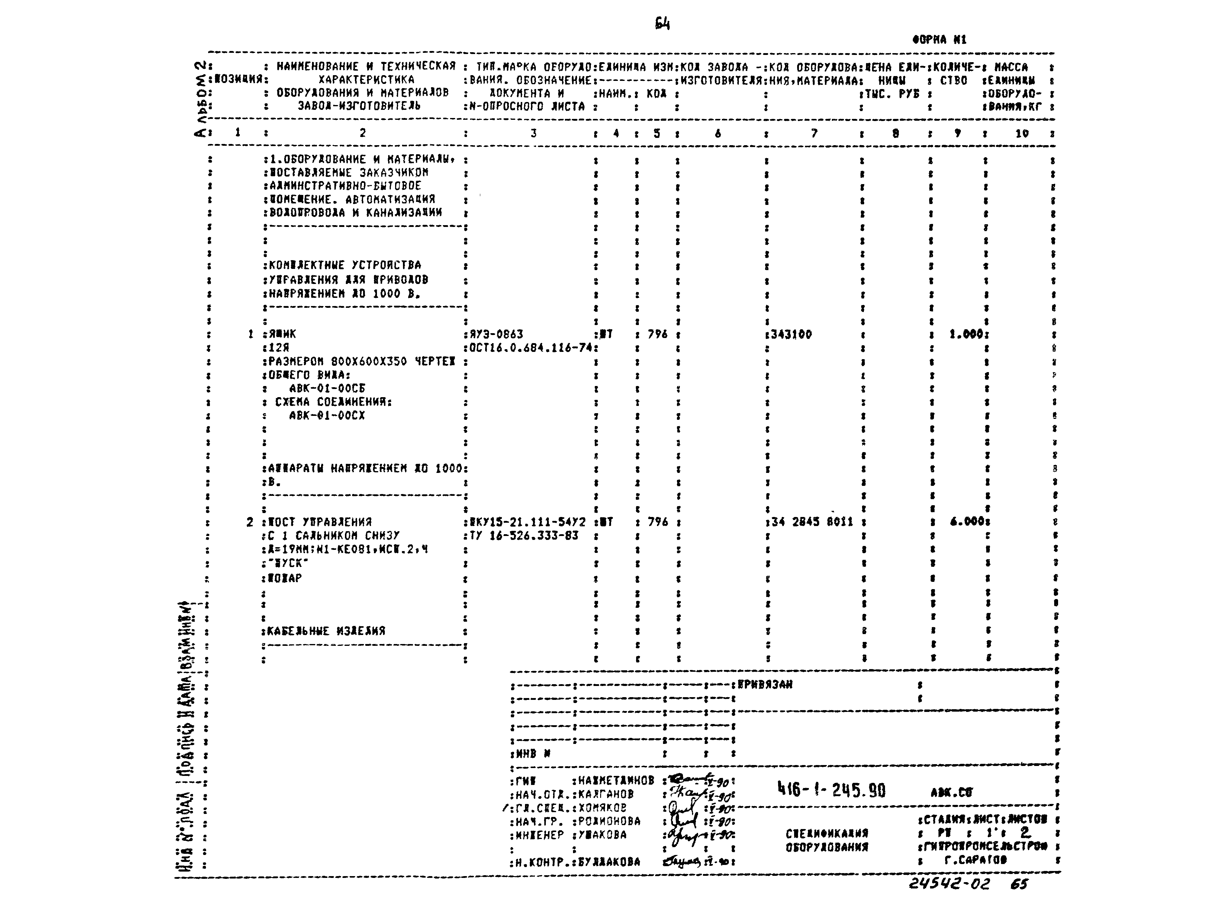 Типовой проект 416-1-245.90