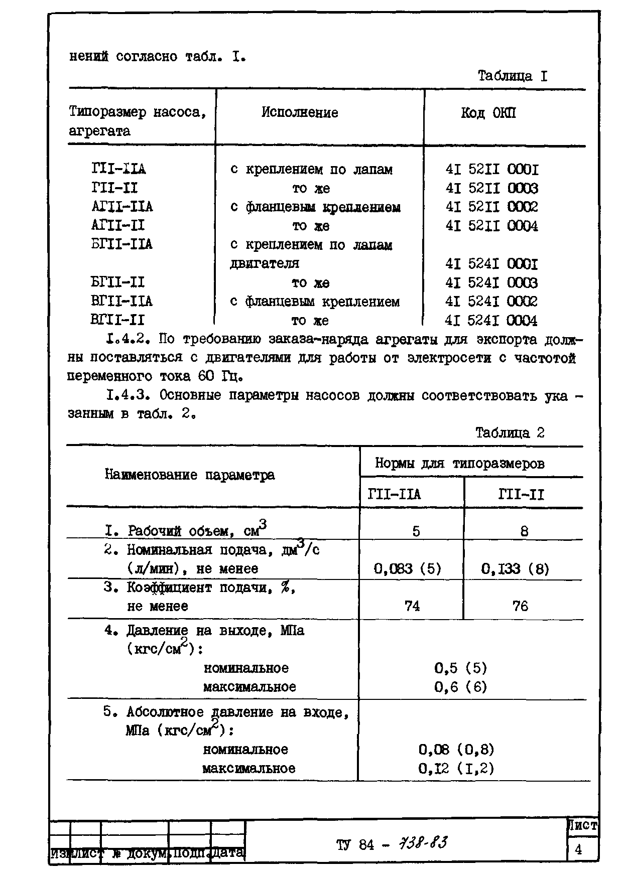 ТУ 84-738-83