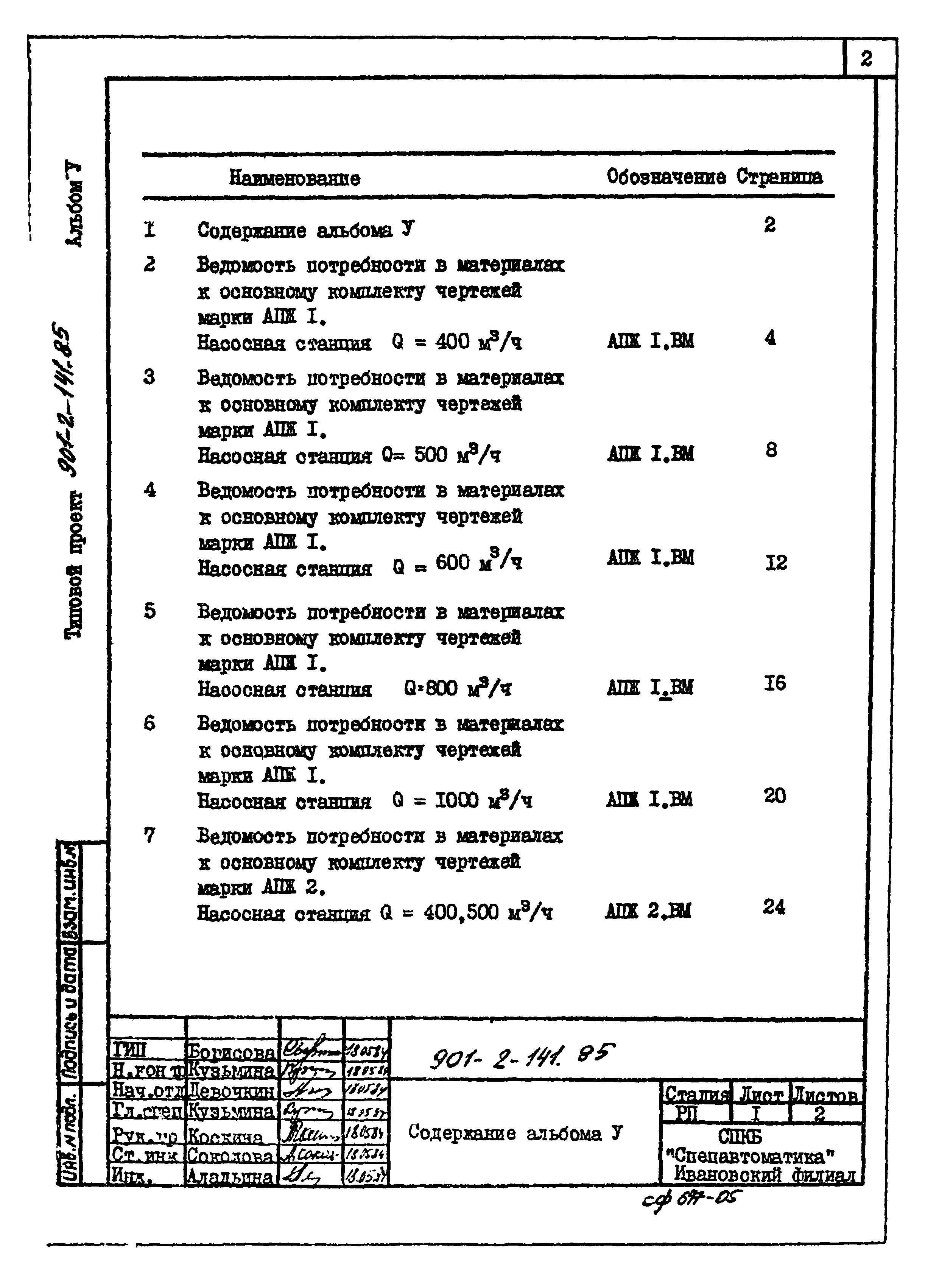 Типовой проект 901-2-141.85