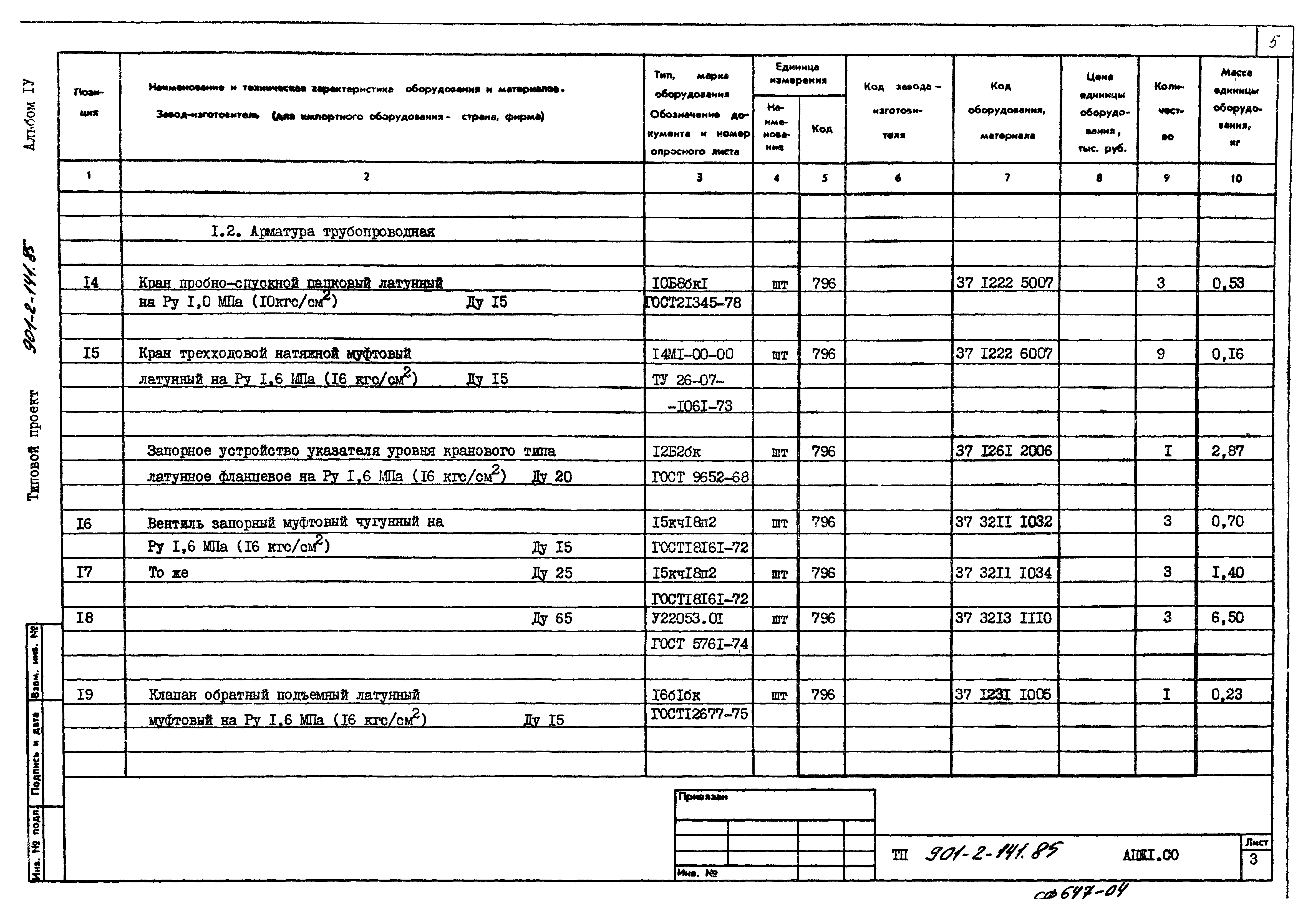 Типовой проект 901-2-141.85