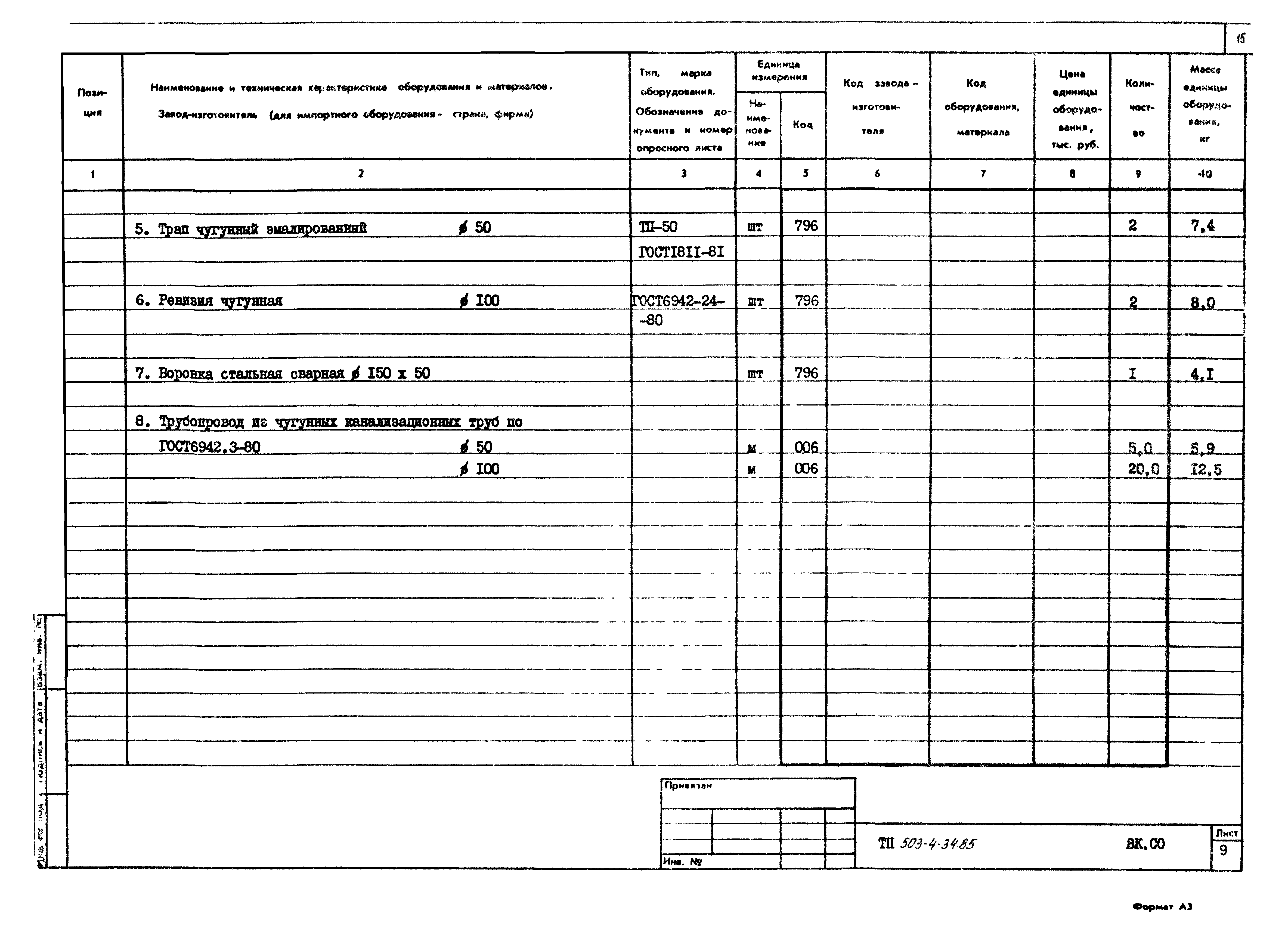 Типовой проект 503-4-34.85