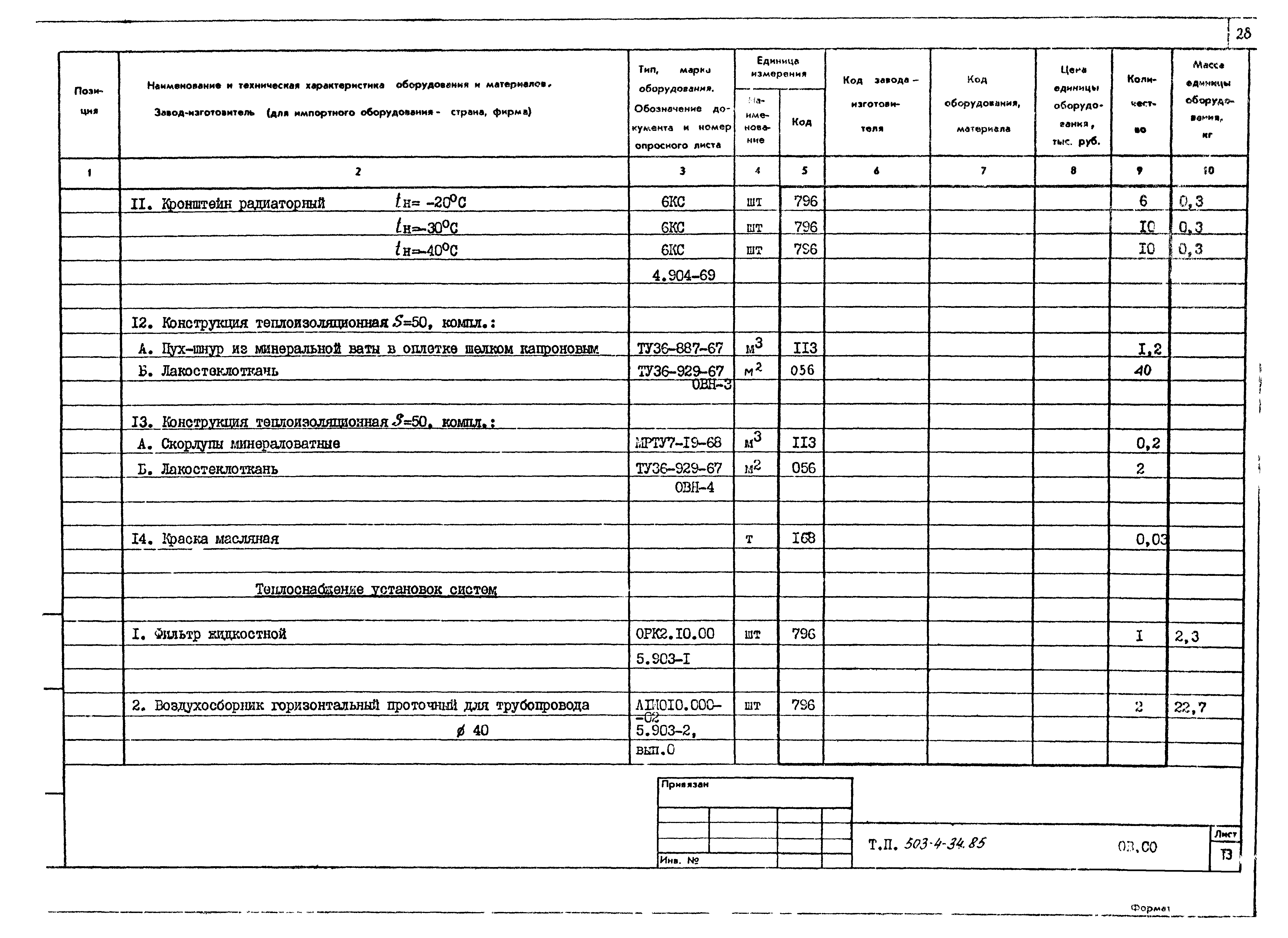 Типовой проект 503-4-34.85