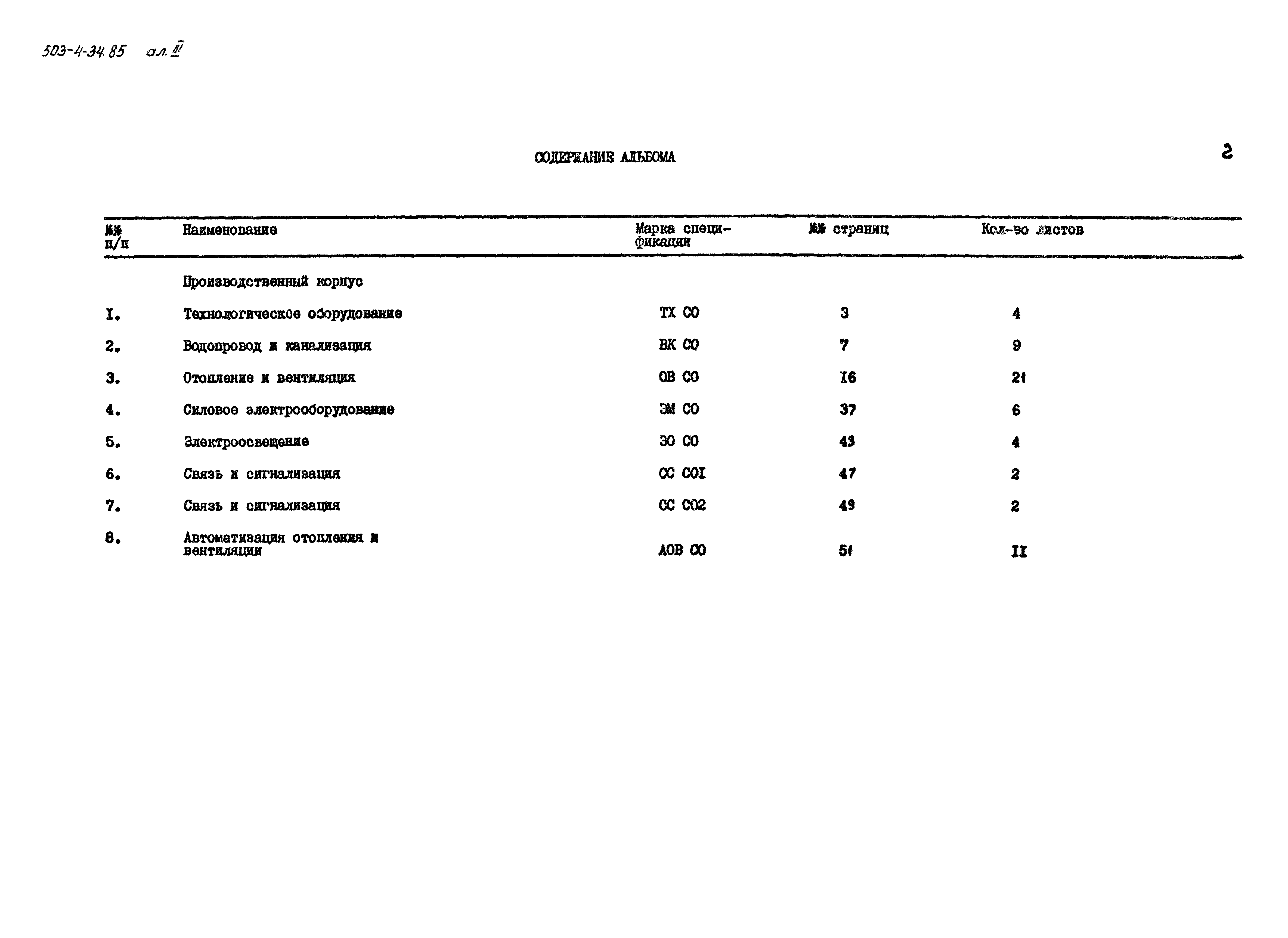 Типовой проект 503-4-34.85