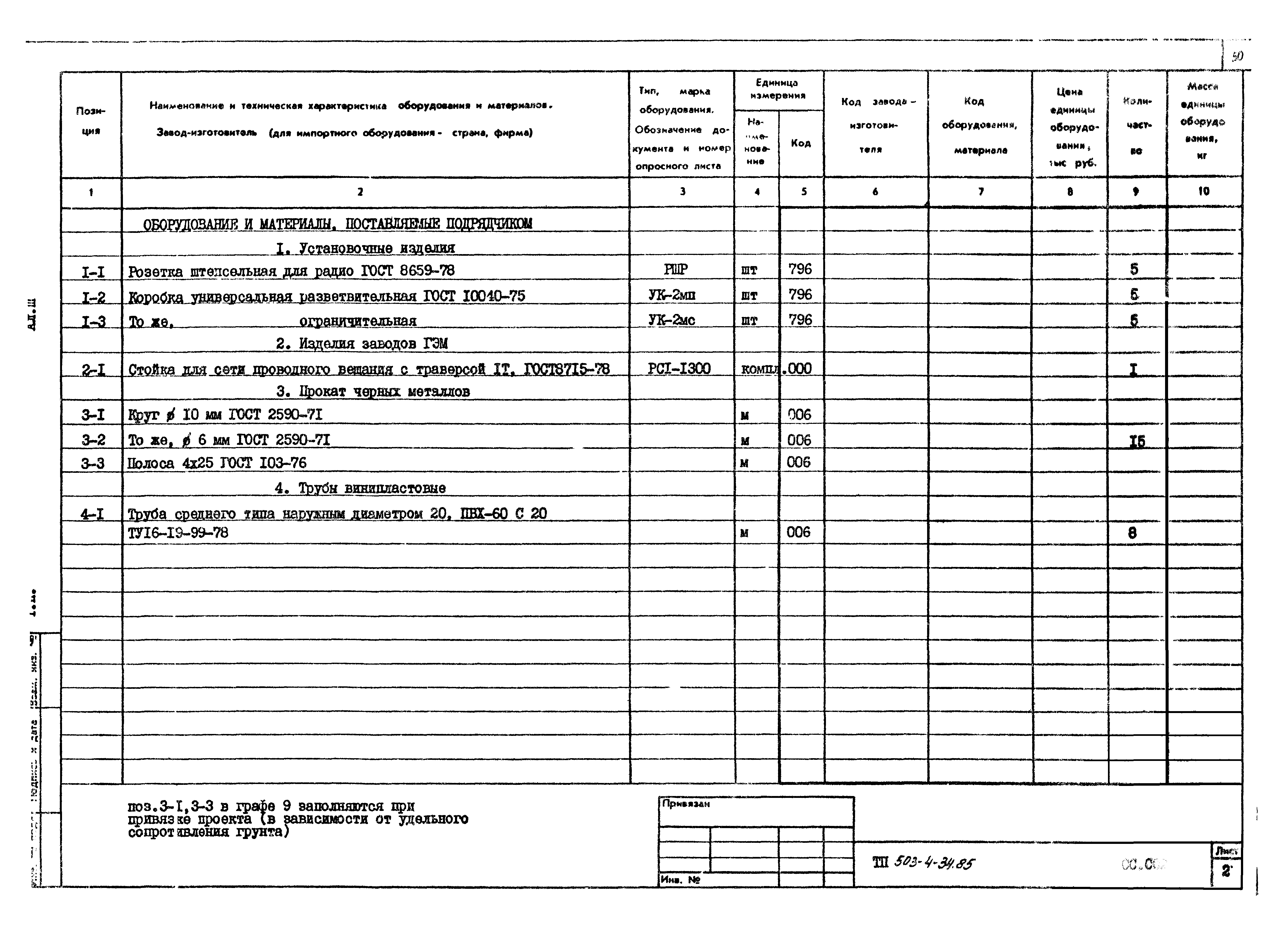 Типовой проект 503-4-34.85