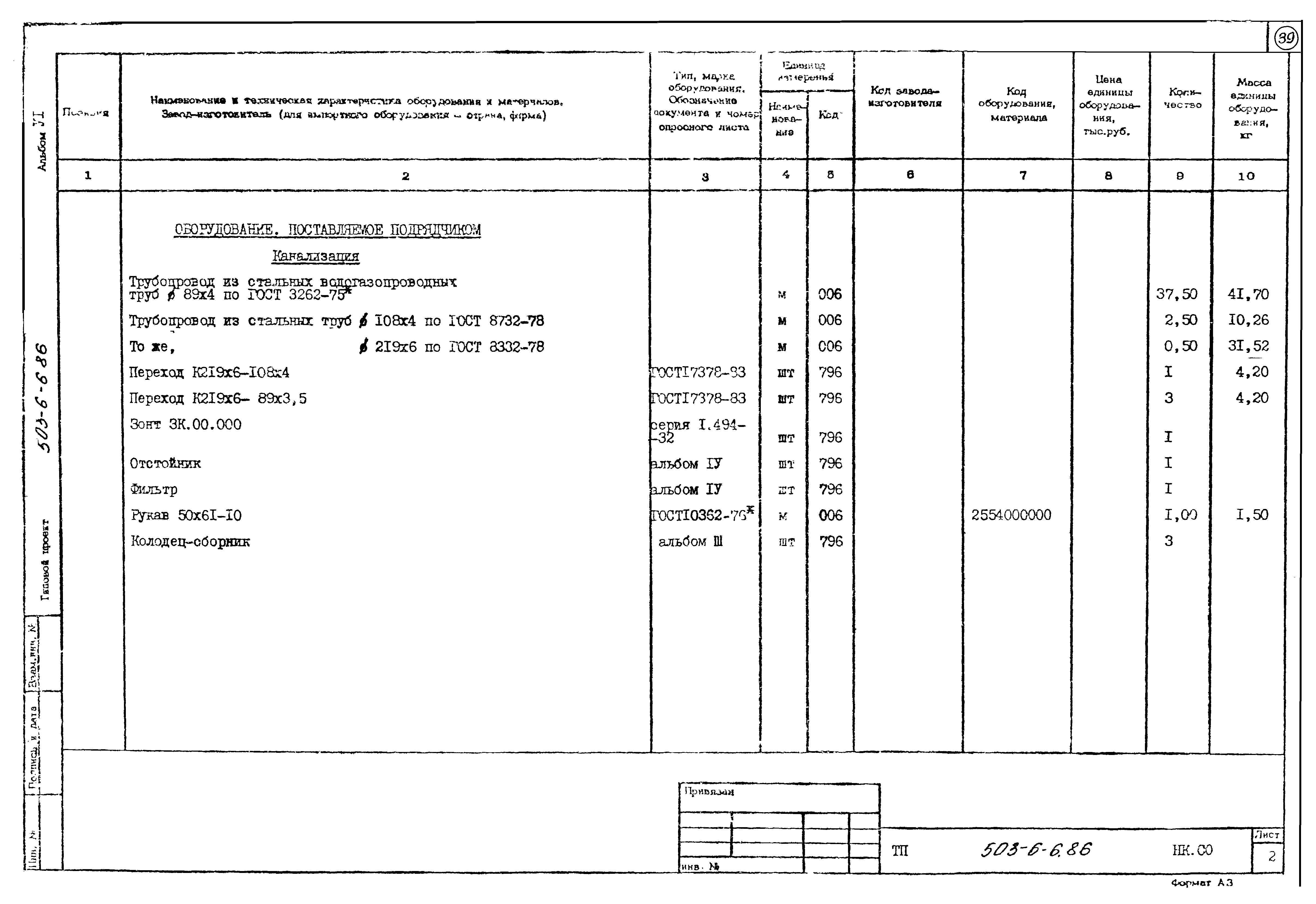 Типовой проект 503-6-6.86