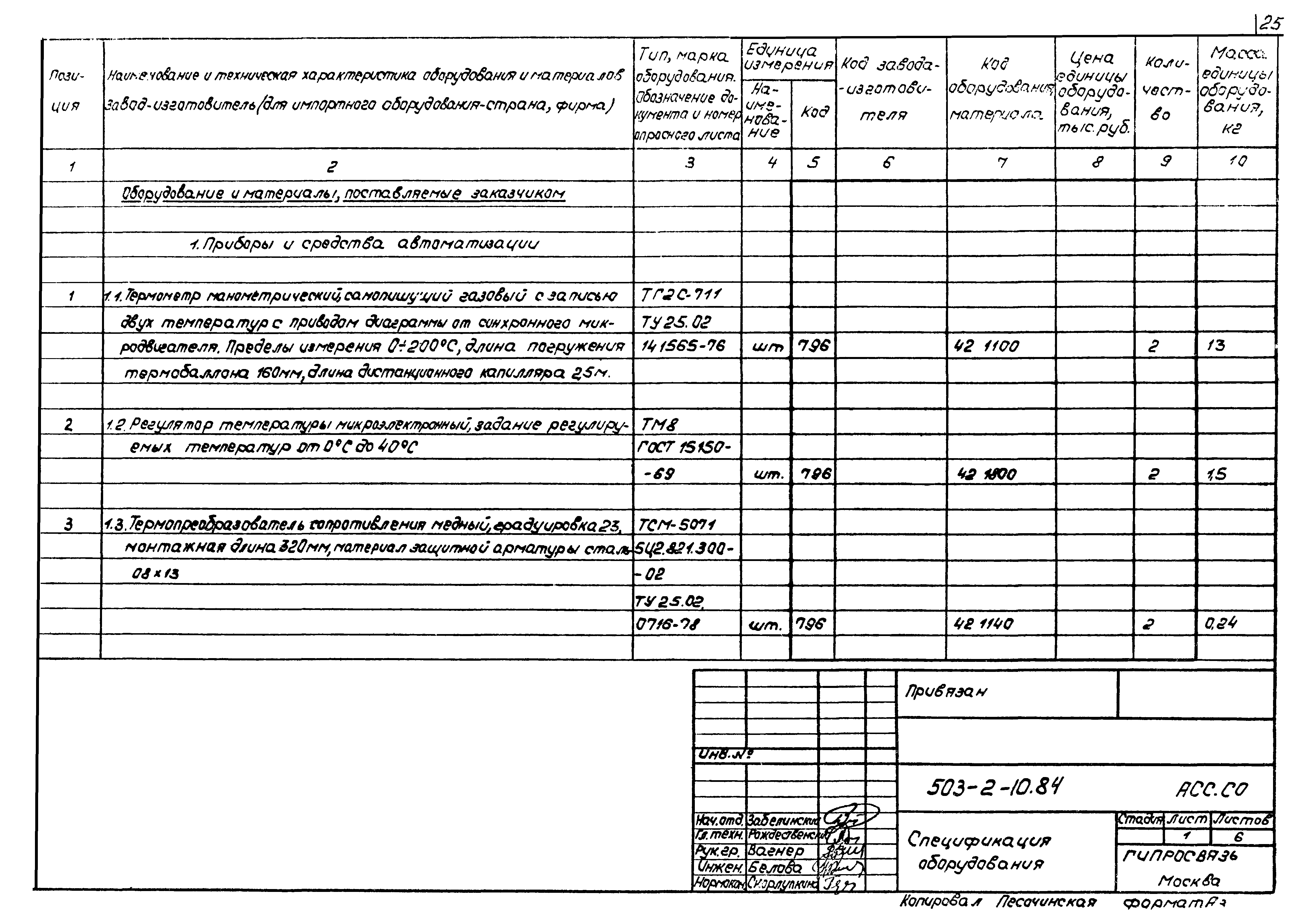 Типовой проект 503-2-10.84