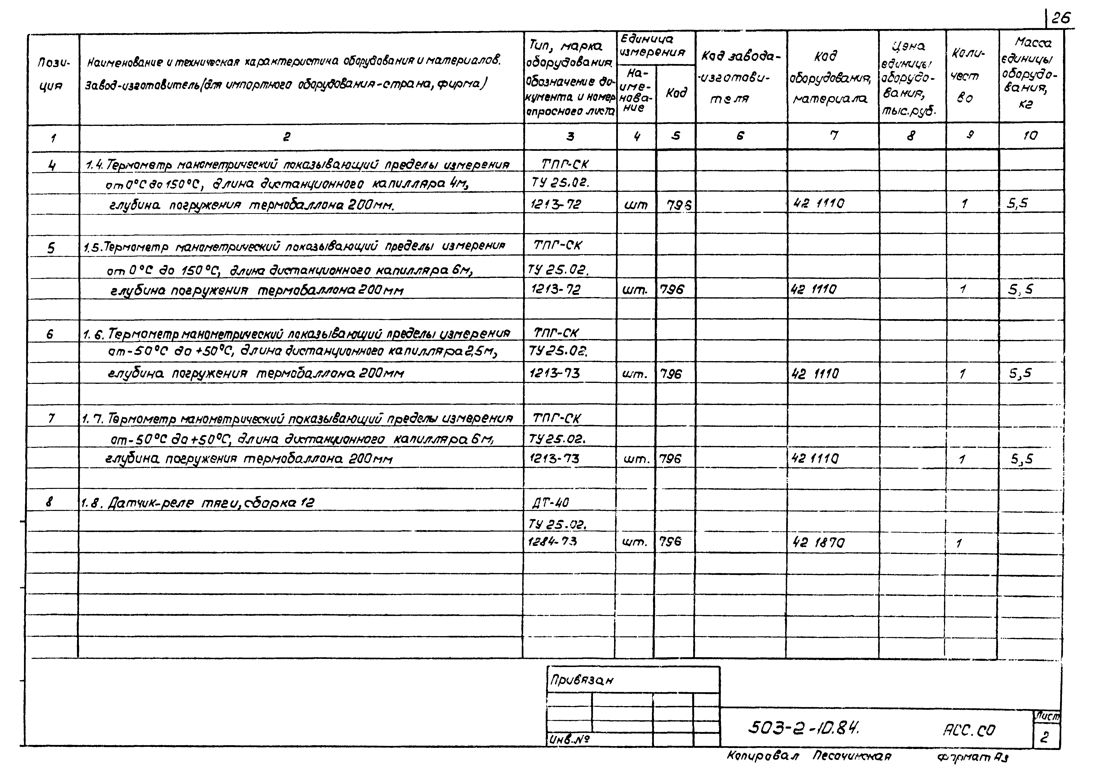 Типовой проект 503-2-10.84