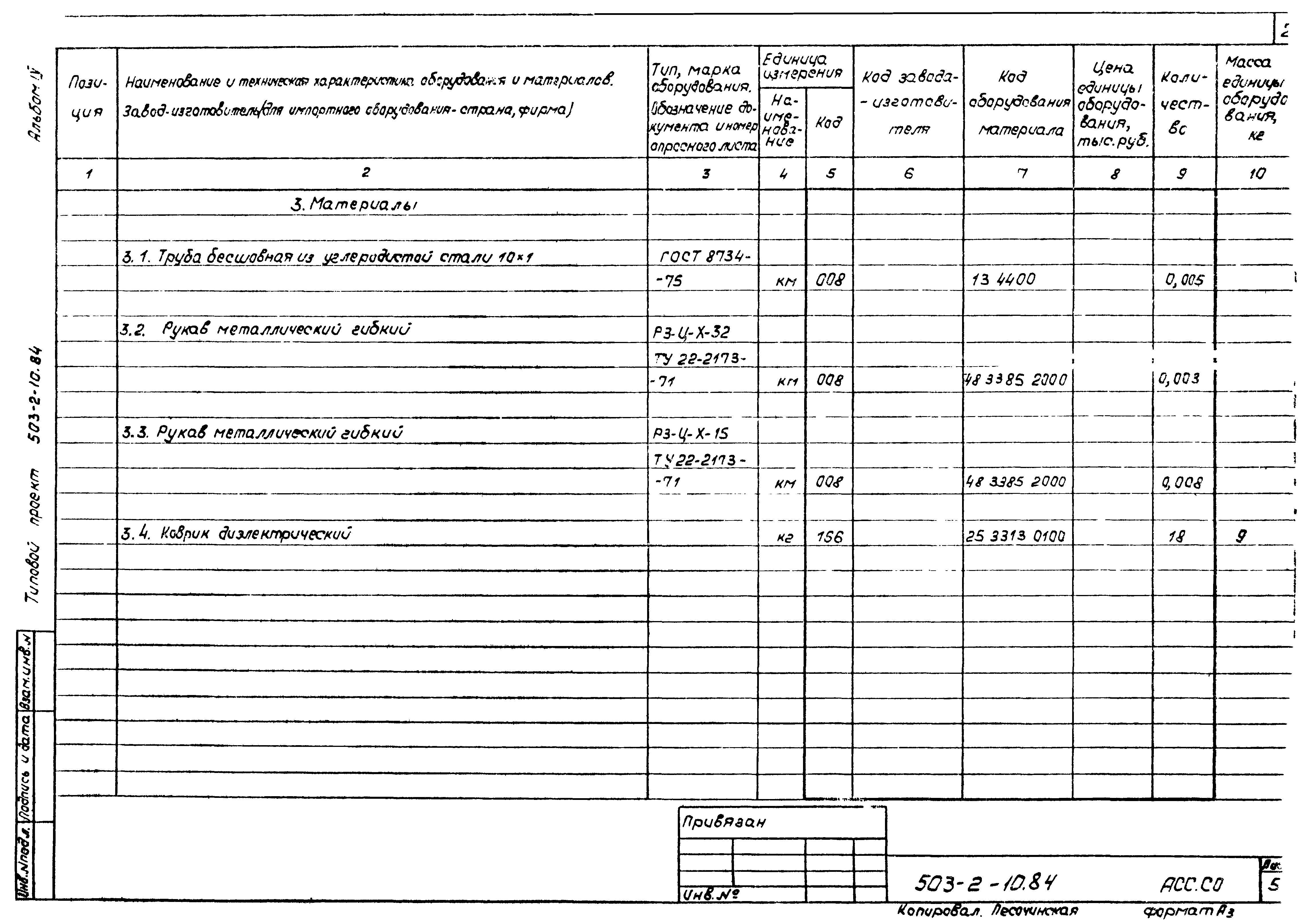 Типовой проект 503-2-10.84