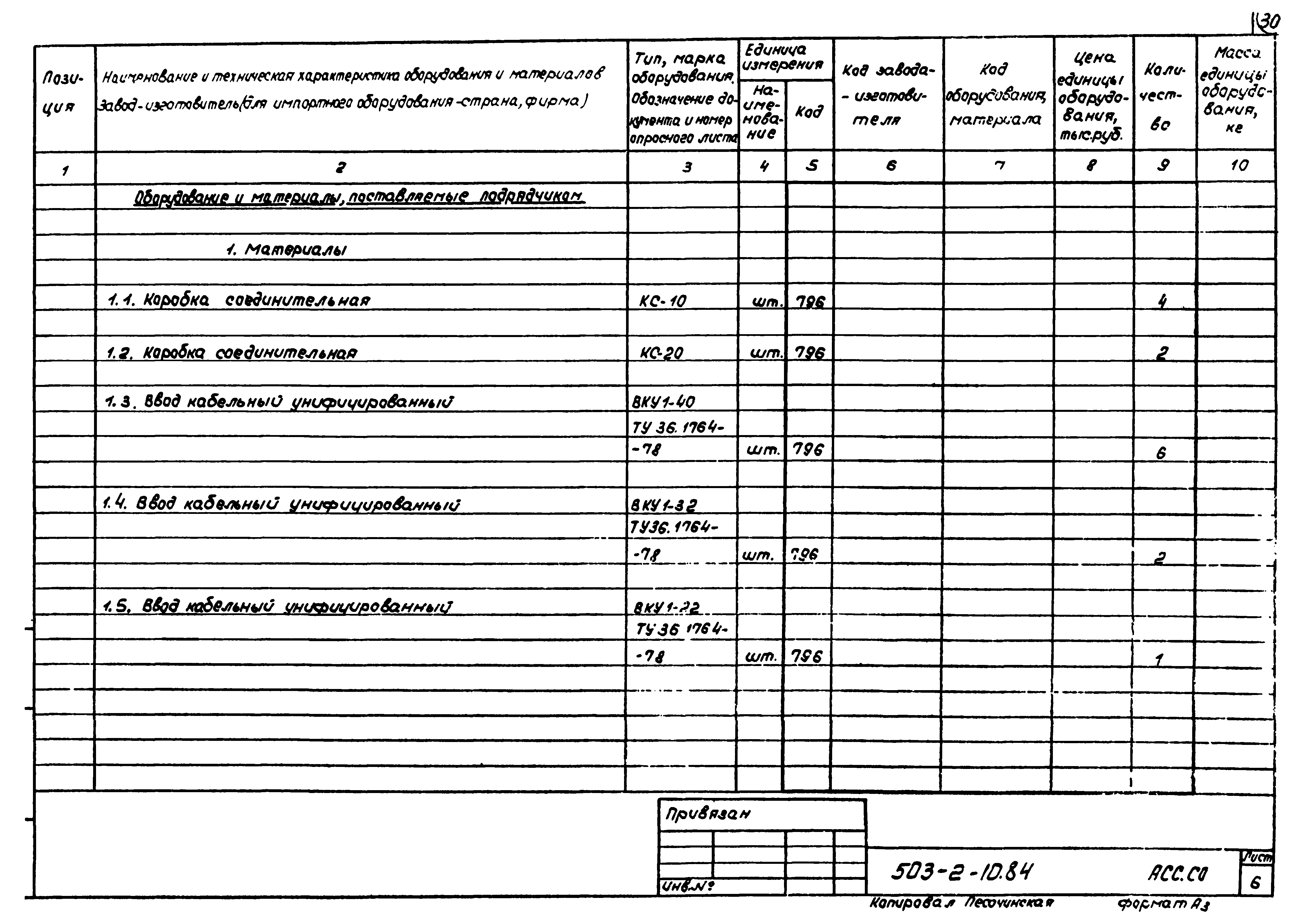 Типовой проект 503-2-10.84