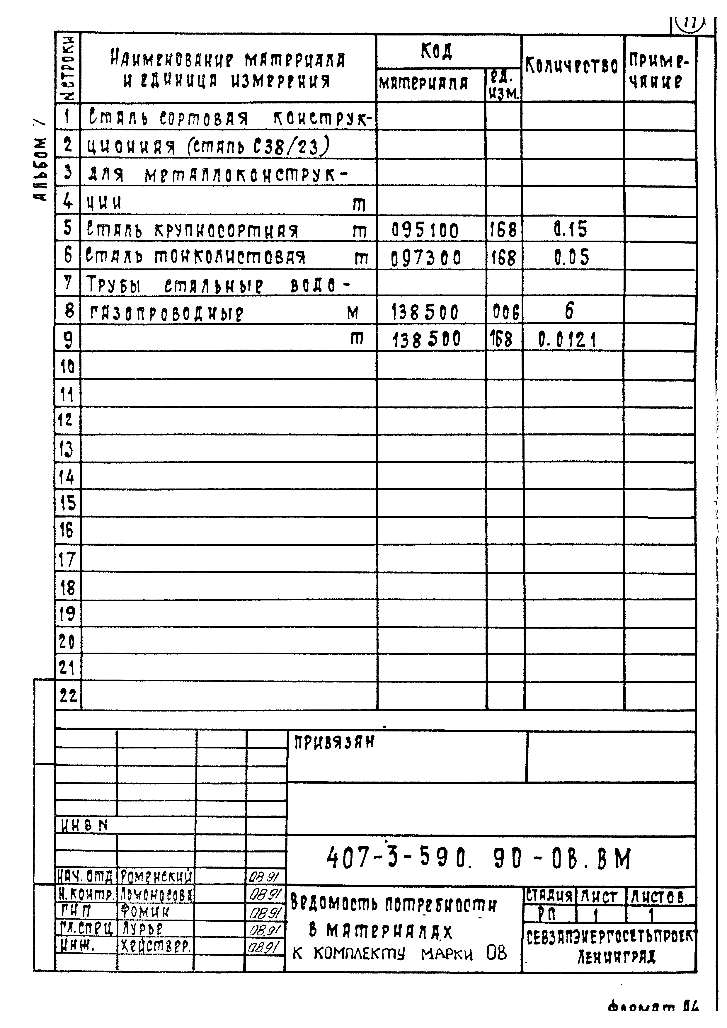 Типовой проект 407-3-590.90