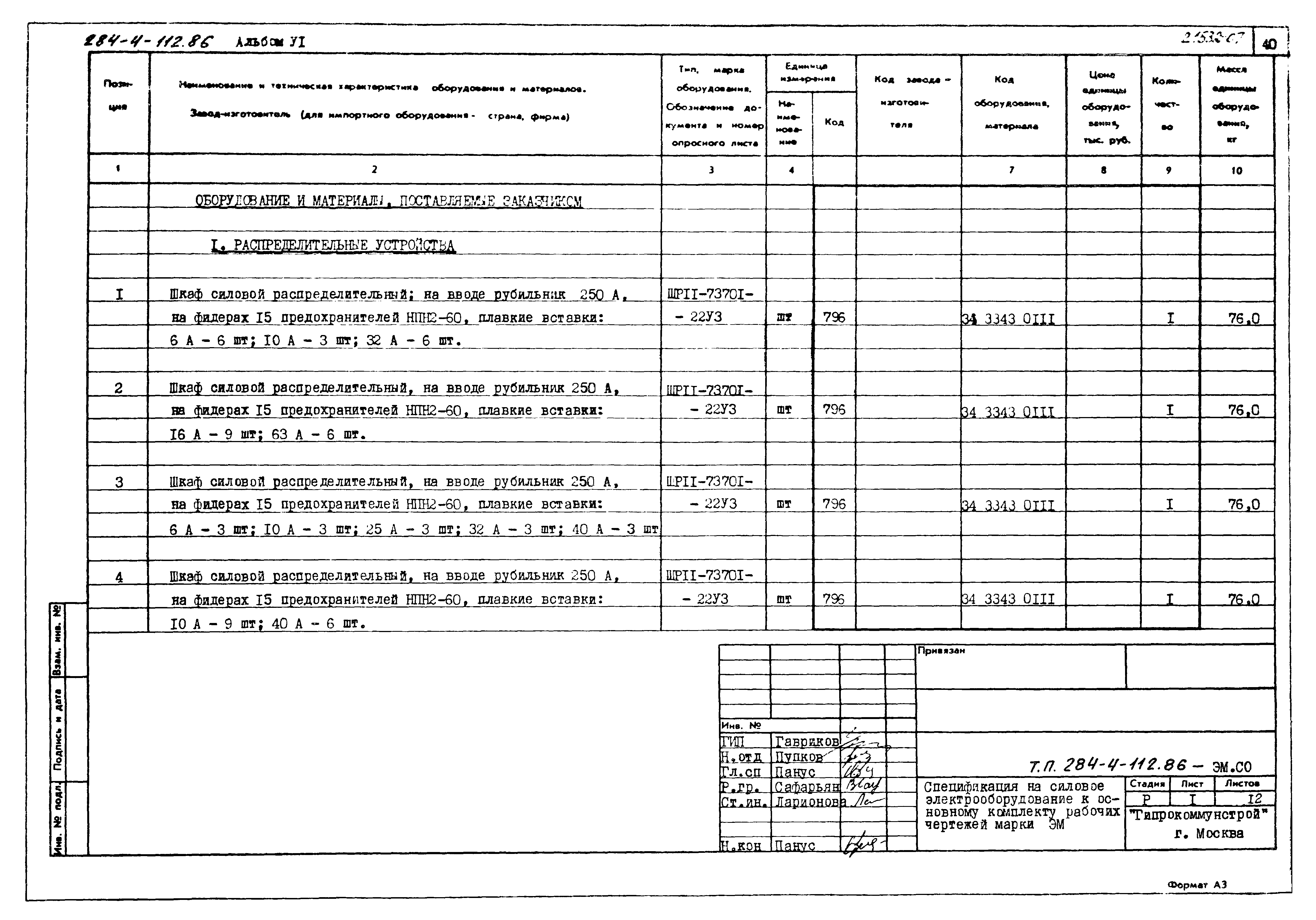 Типовой проект 284-4-112.86