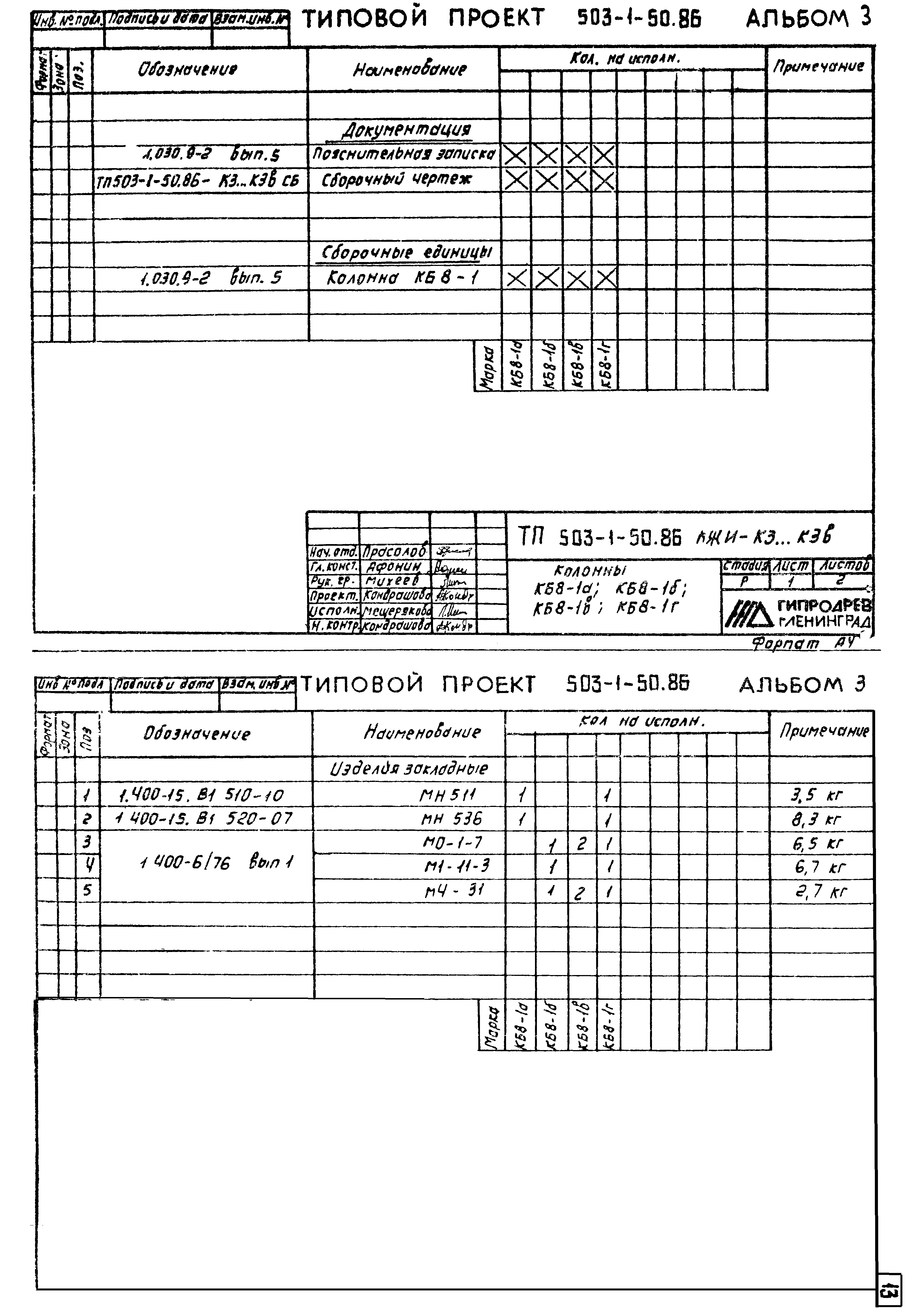 Типовой проект 503-1-50.86