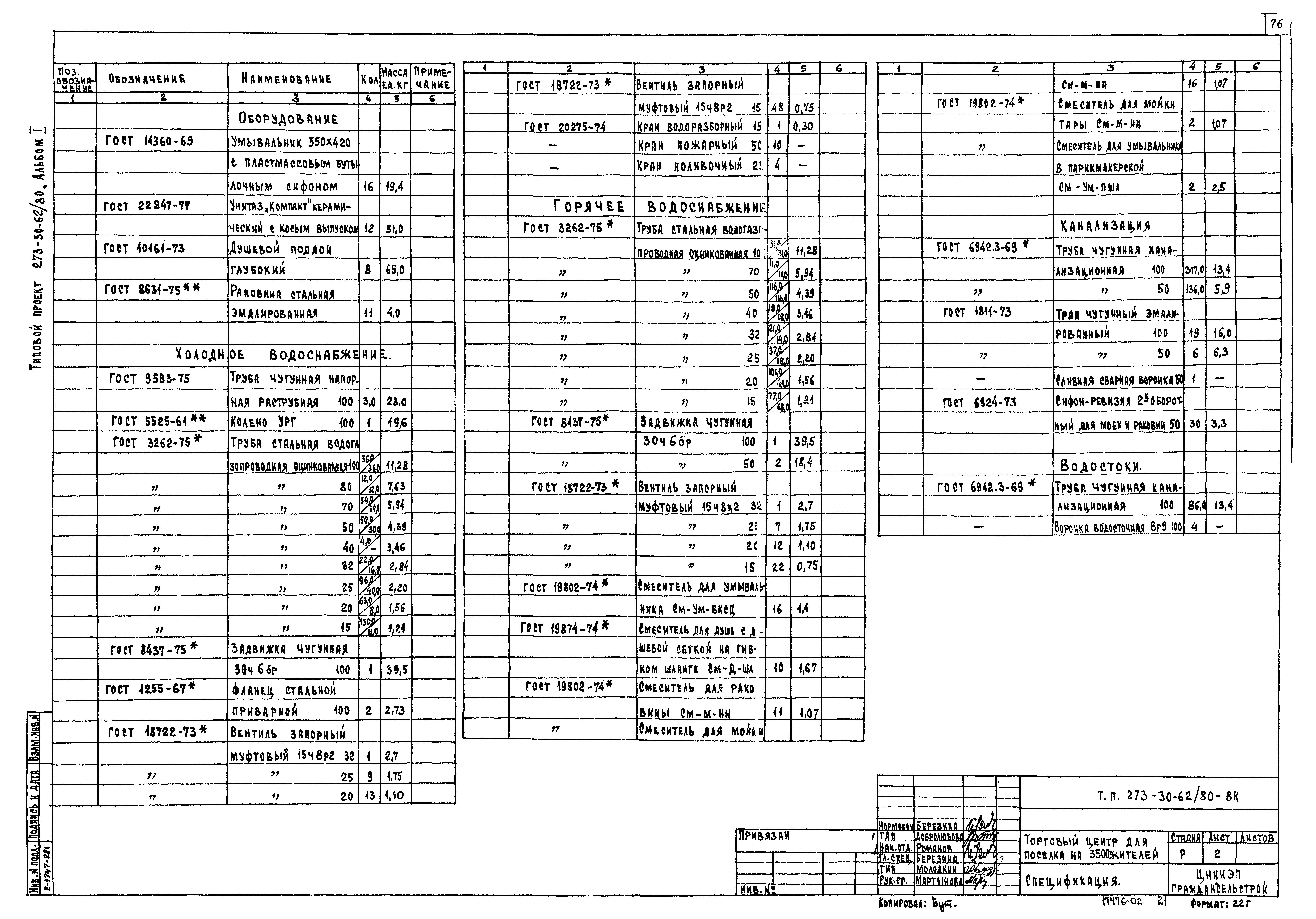 Типовой проект 273-30-62/80