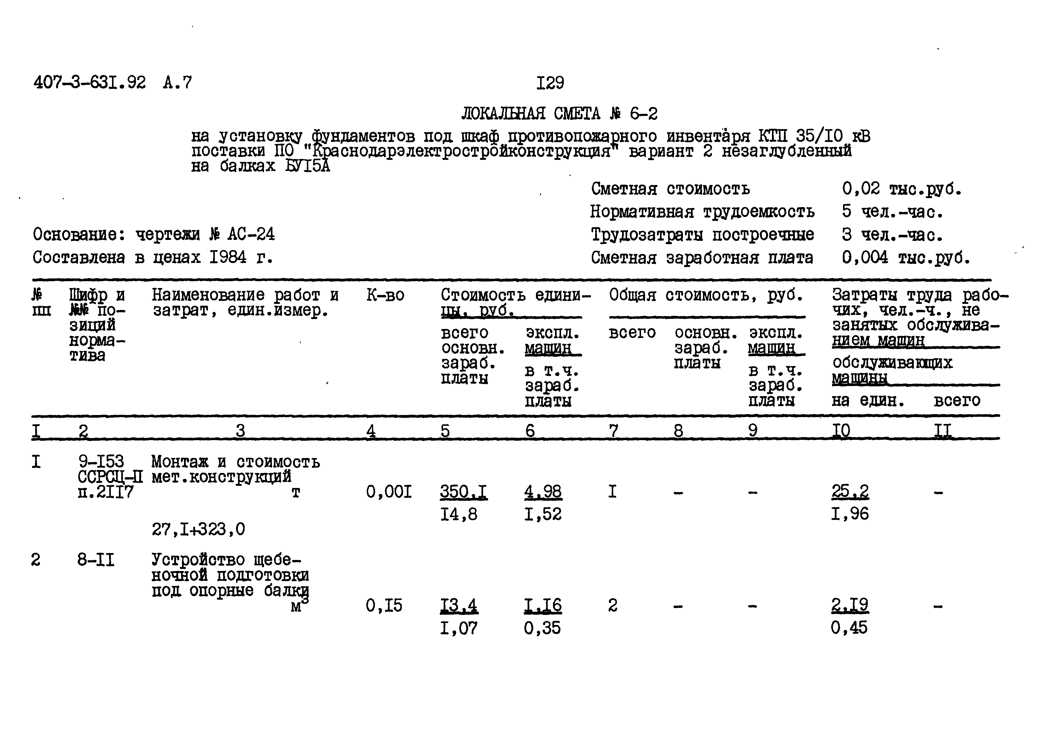 Типовой проект 407-3-631.92