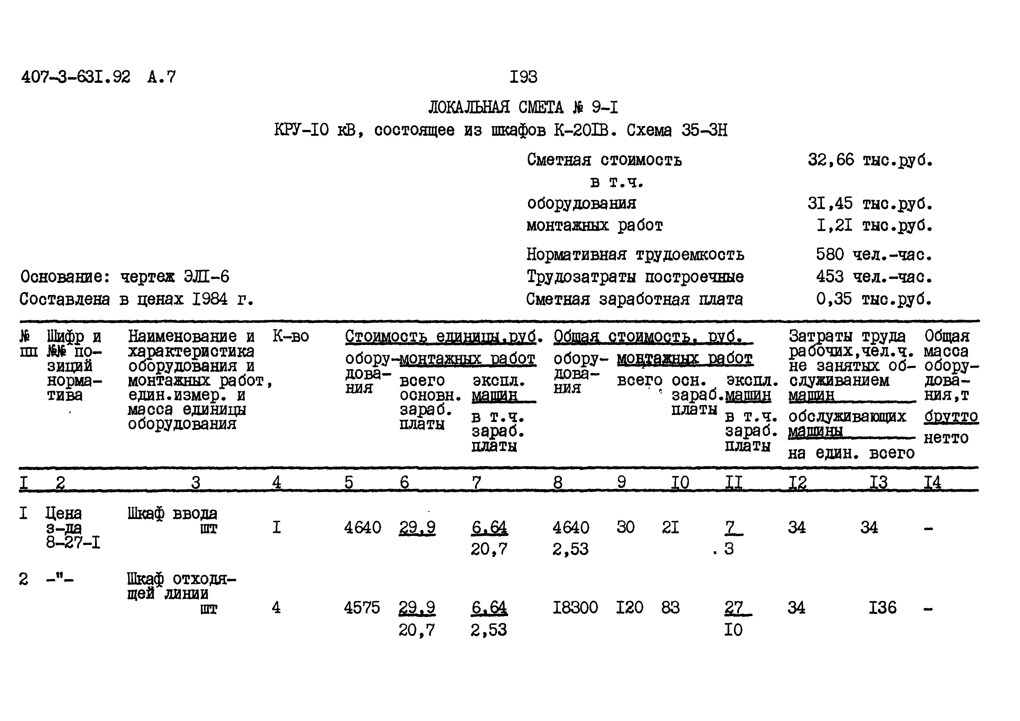 Типовой проект 407-3-631.92