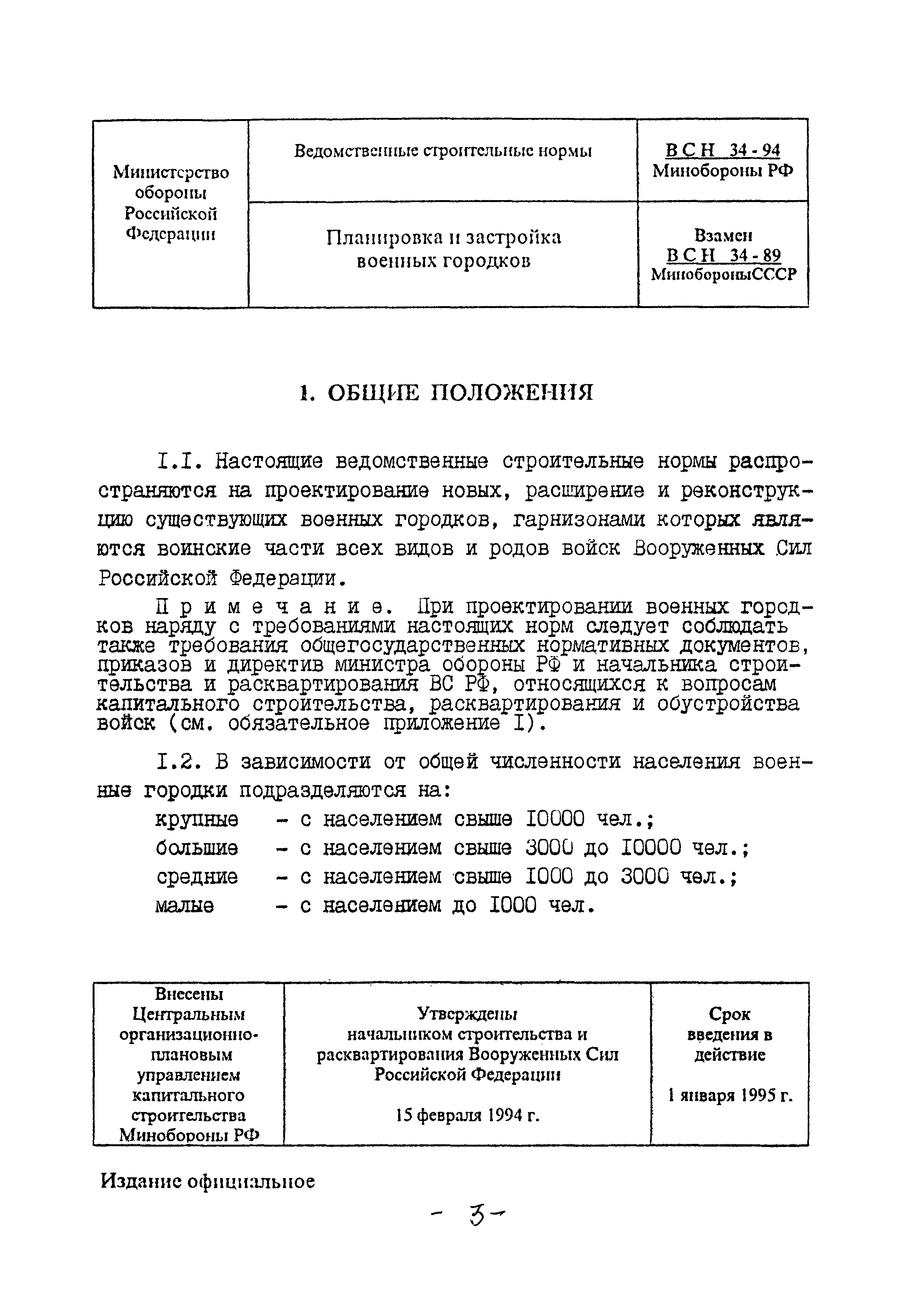 ВСН 34-94 МО РФ