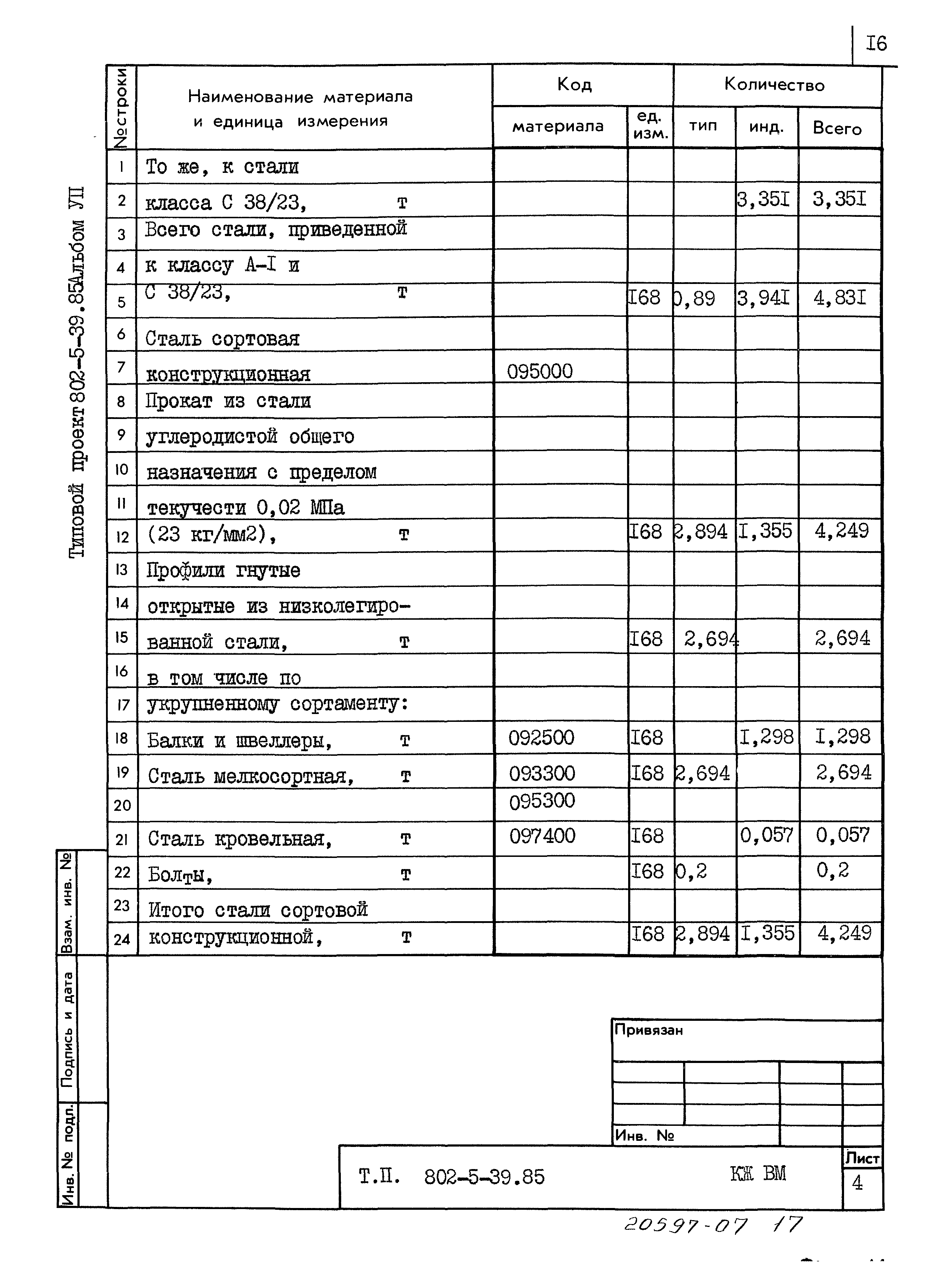 Типовой проект 802-5-39.85