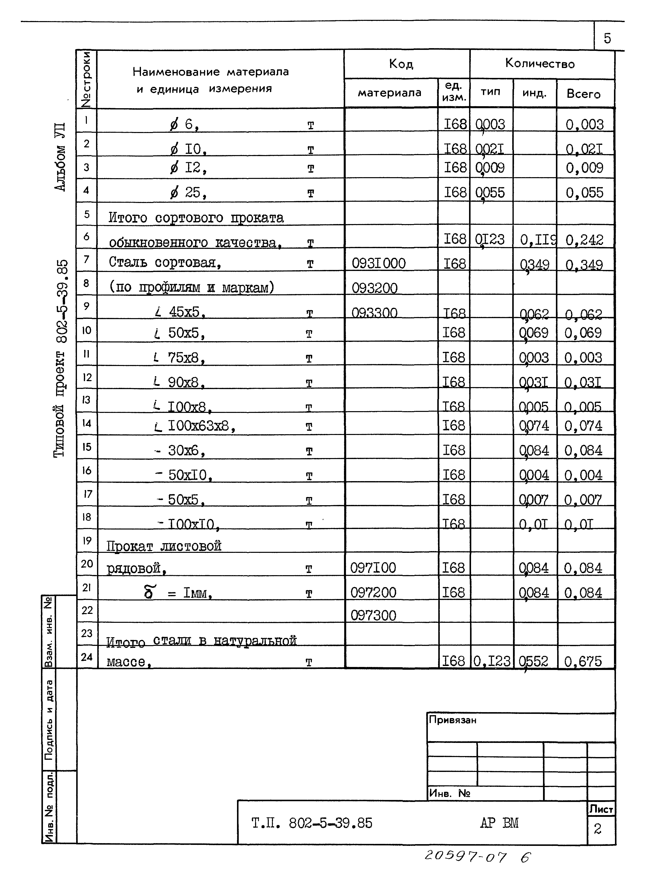 Типовой проект 802-5-39.85