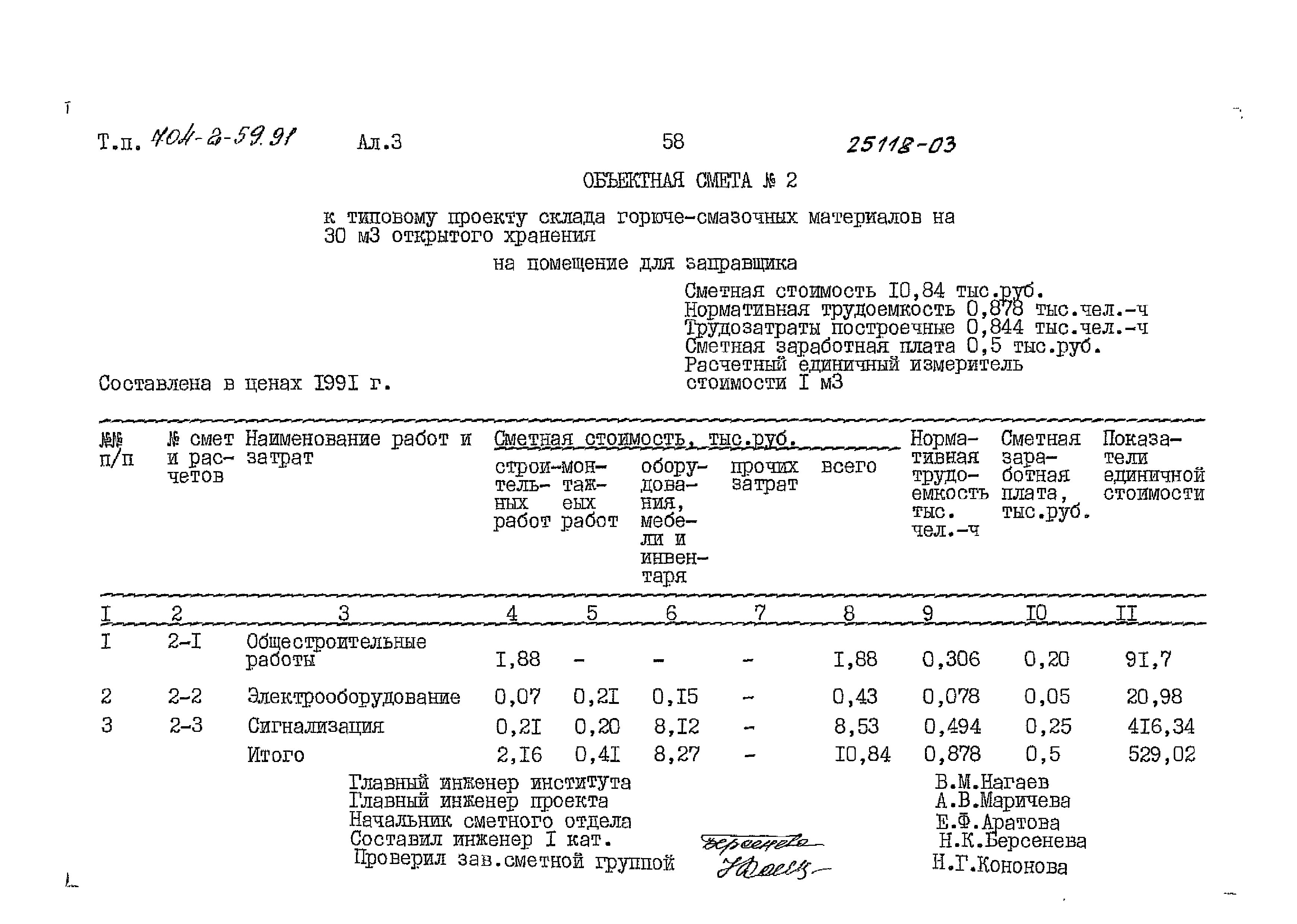 Типовой проект 704-2-59.91