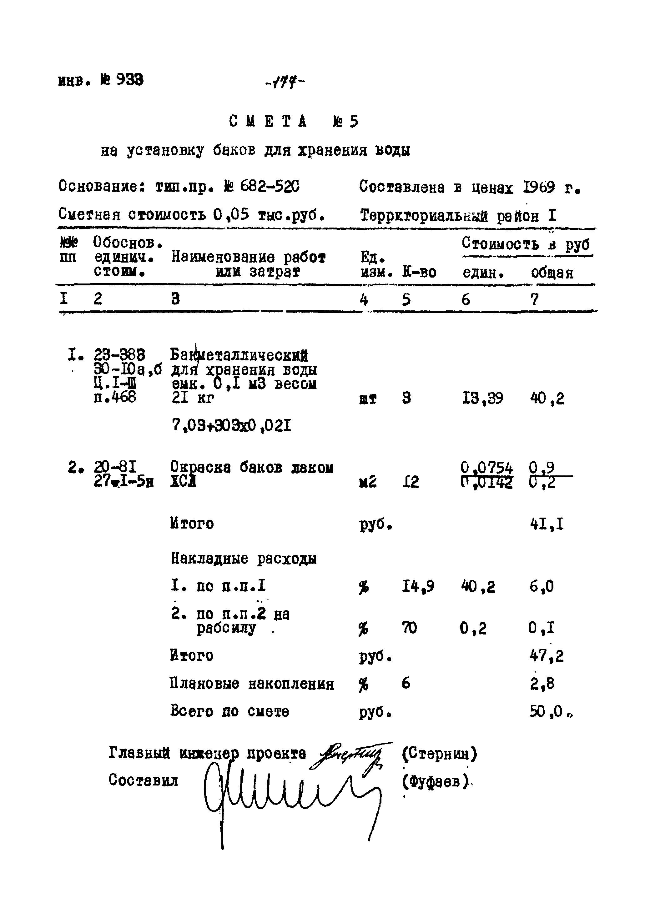 Типовой проект Ау-II,III,IV-50-74/23