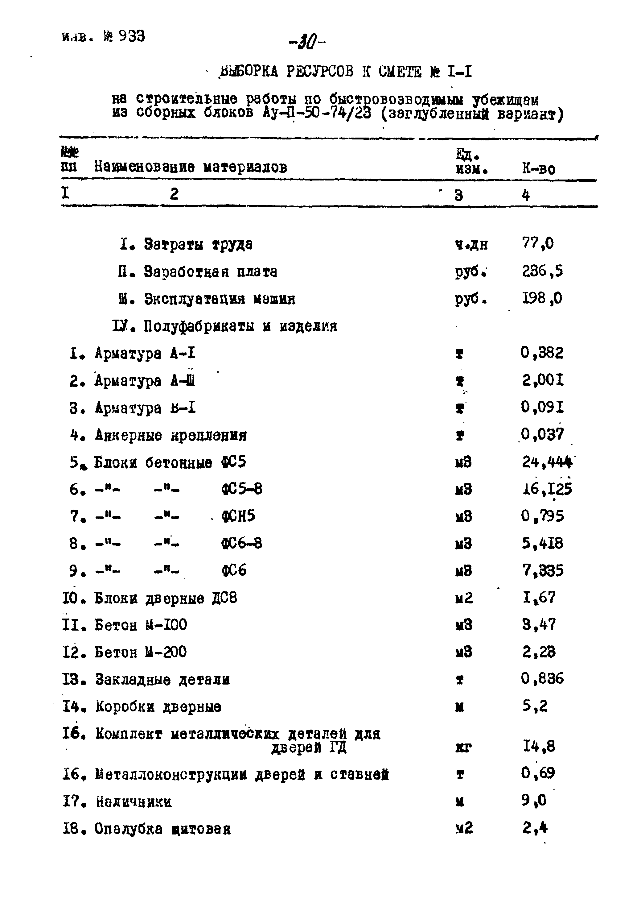 Типовой проект Ау-II,III,IV-50-74/23