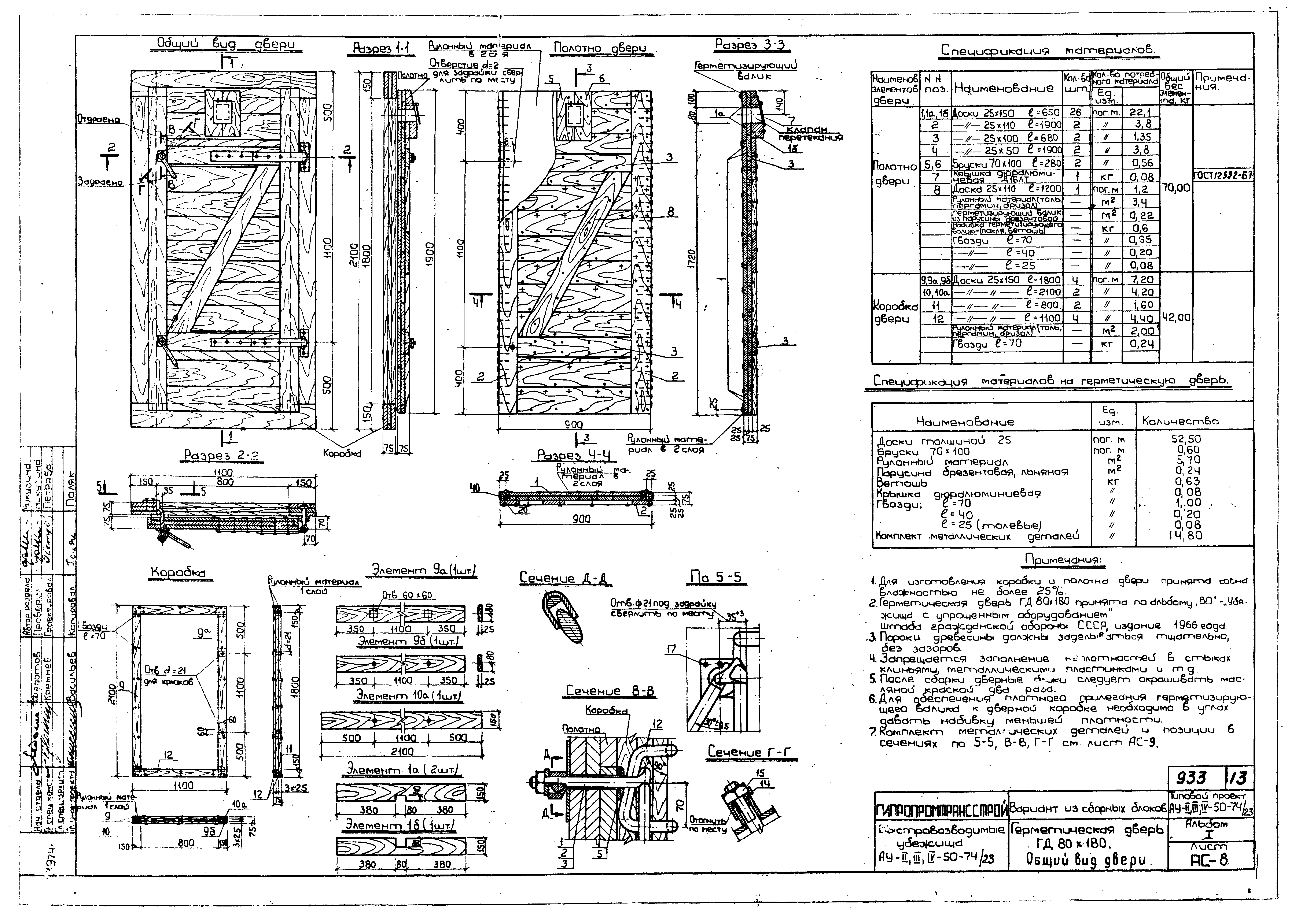 Типовой проект Ау-II,III,IV-50-74/23