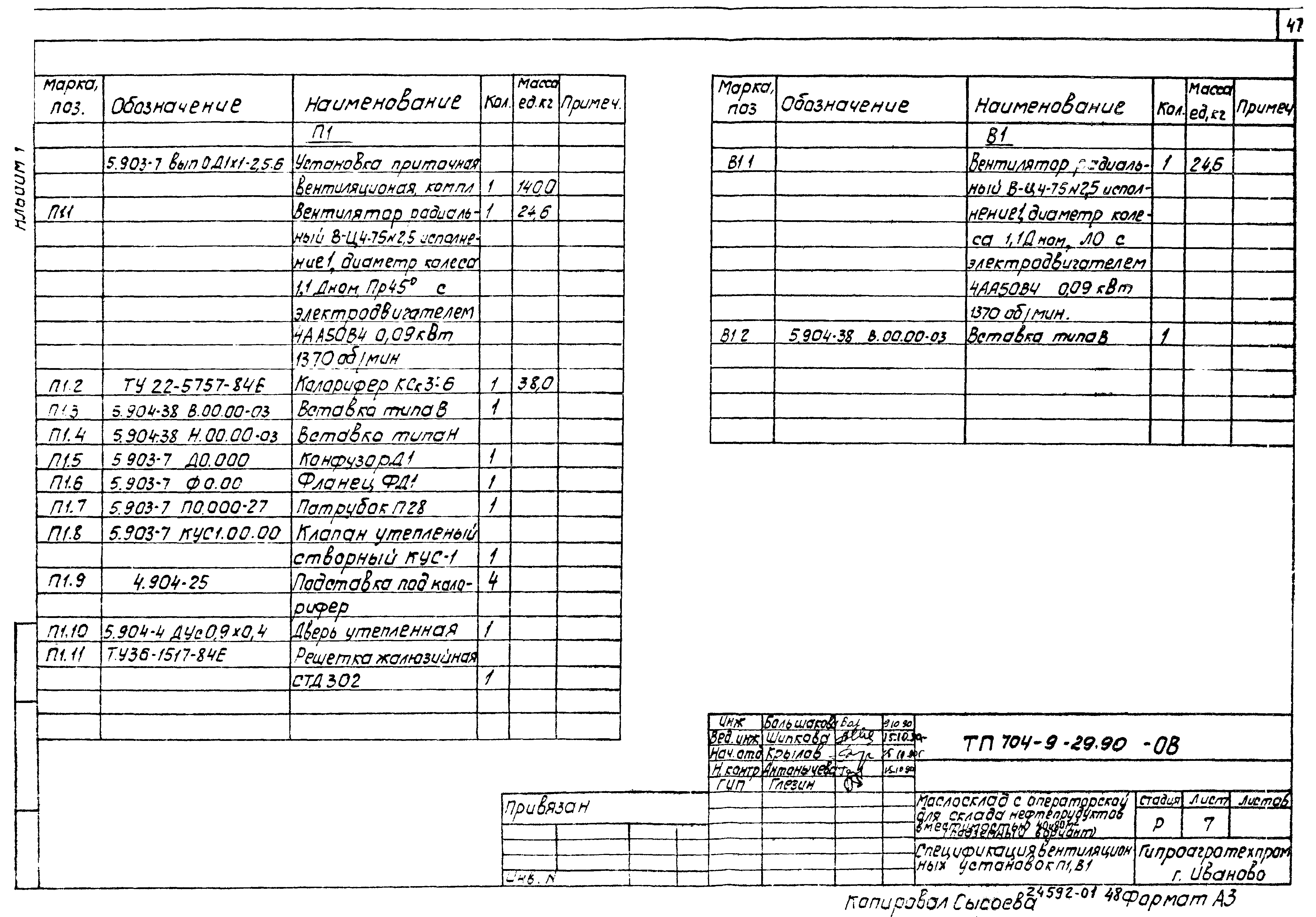 Типовой проект 704-9-29.90