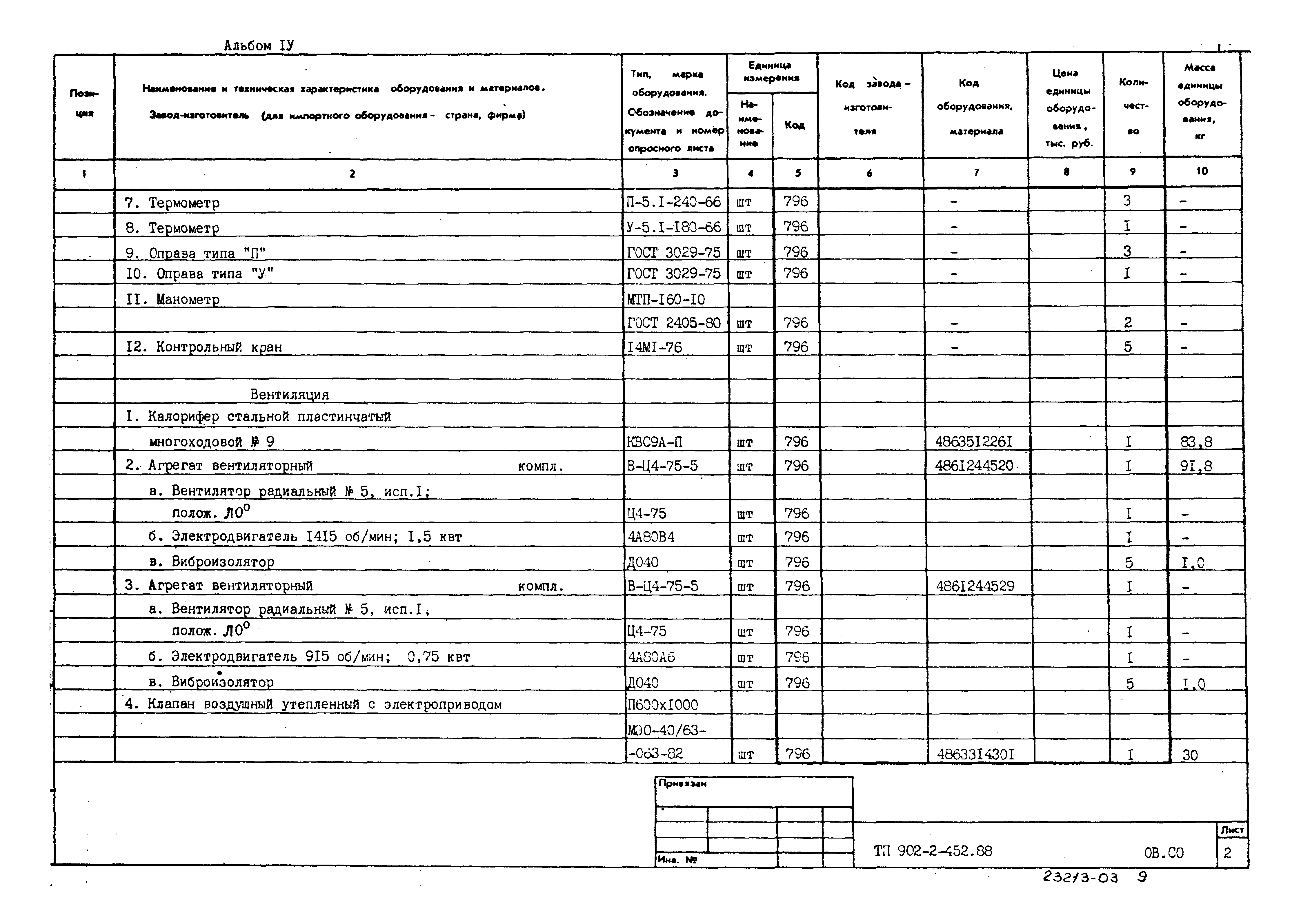 Типовой проект 902-2-452.88