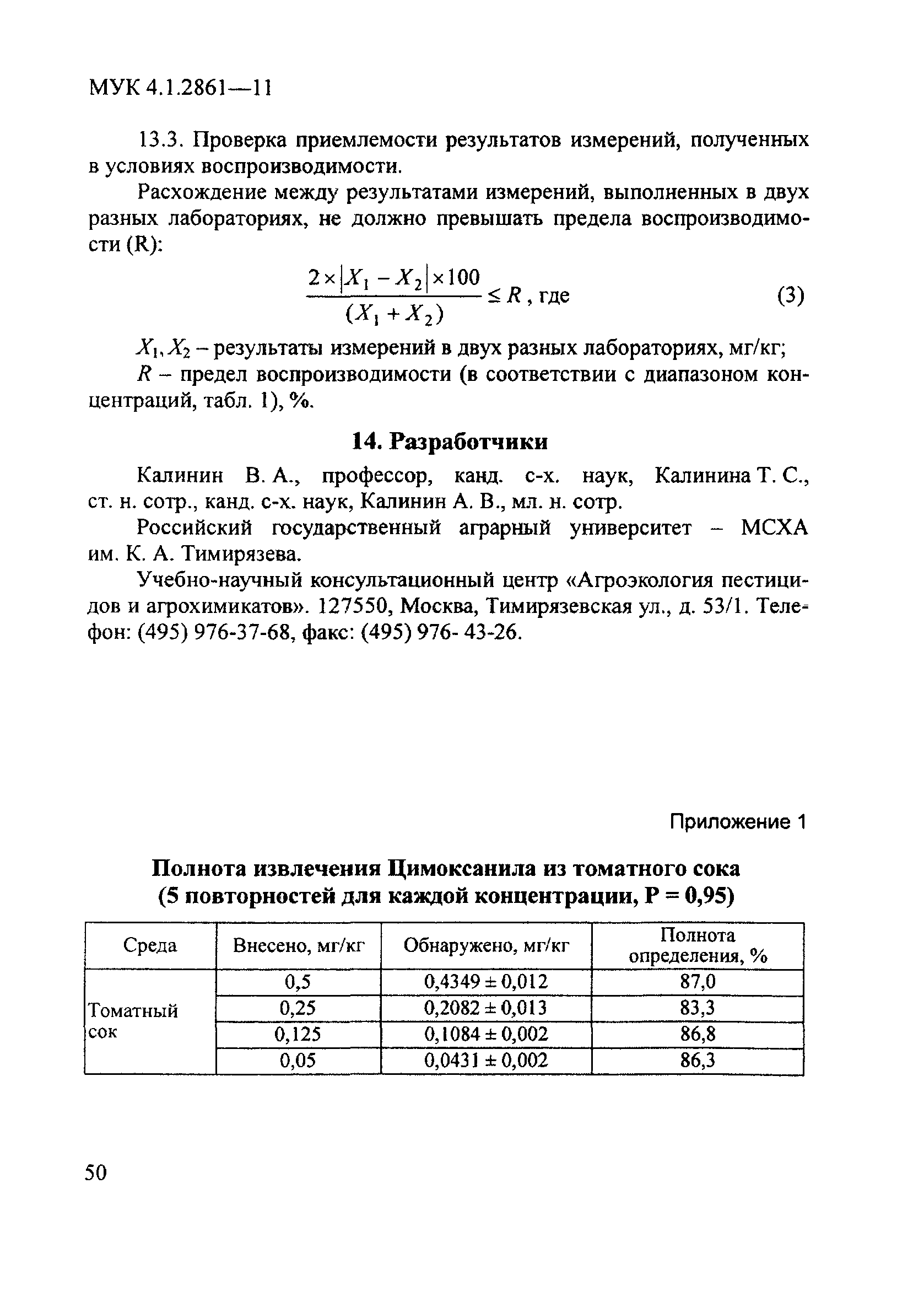 МУК 4.1.2861-11