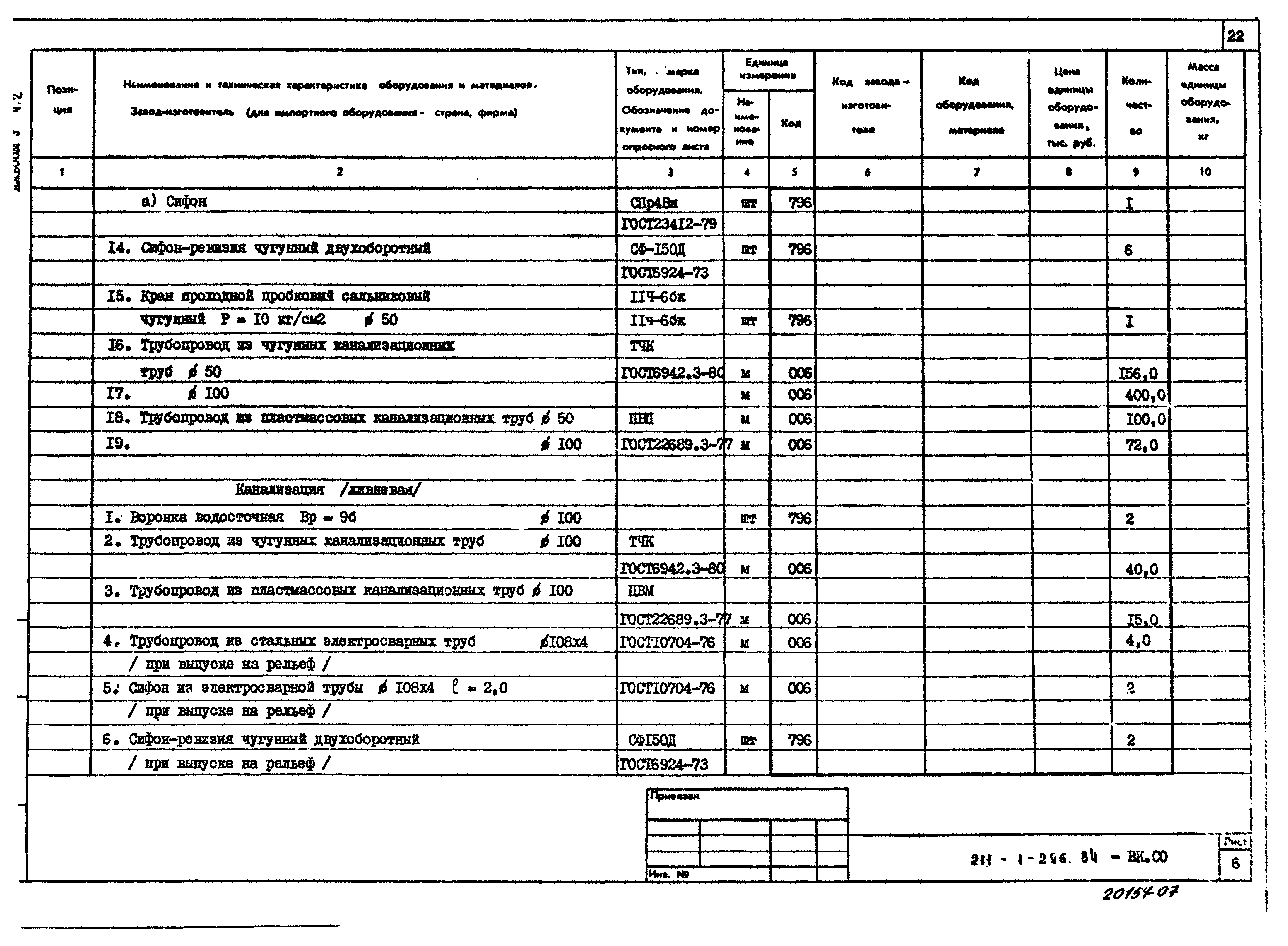 Типовой проект 211-1-296.84