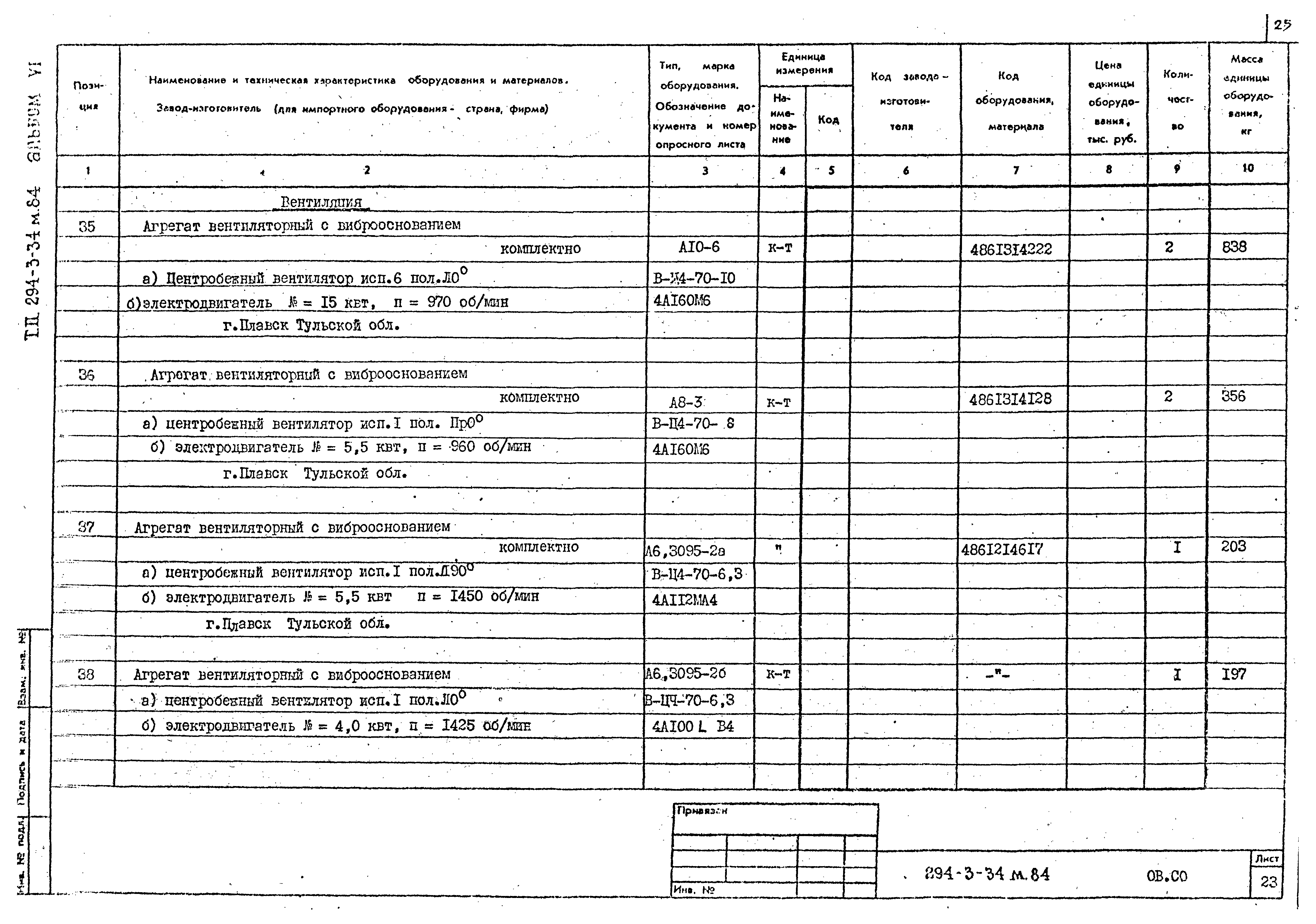 Типовой проект 294-3-34м.84