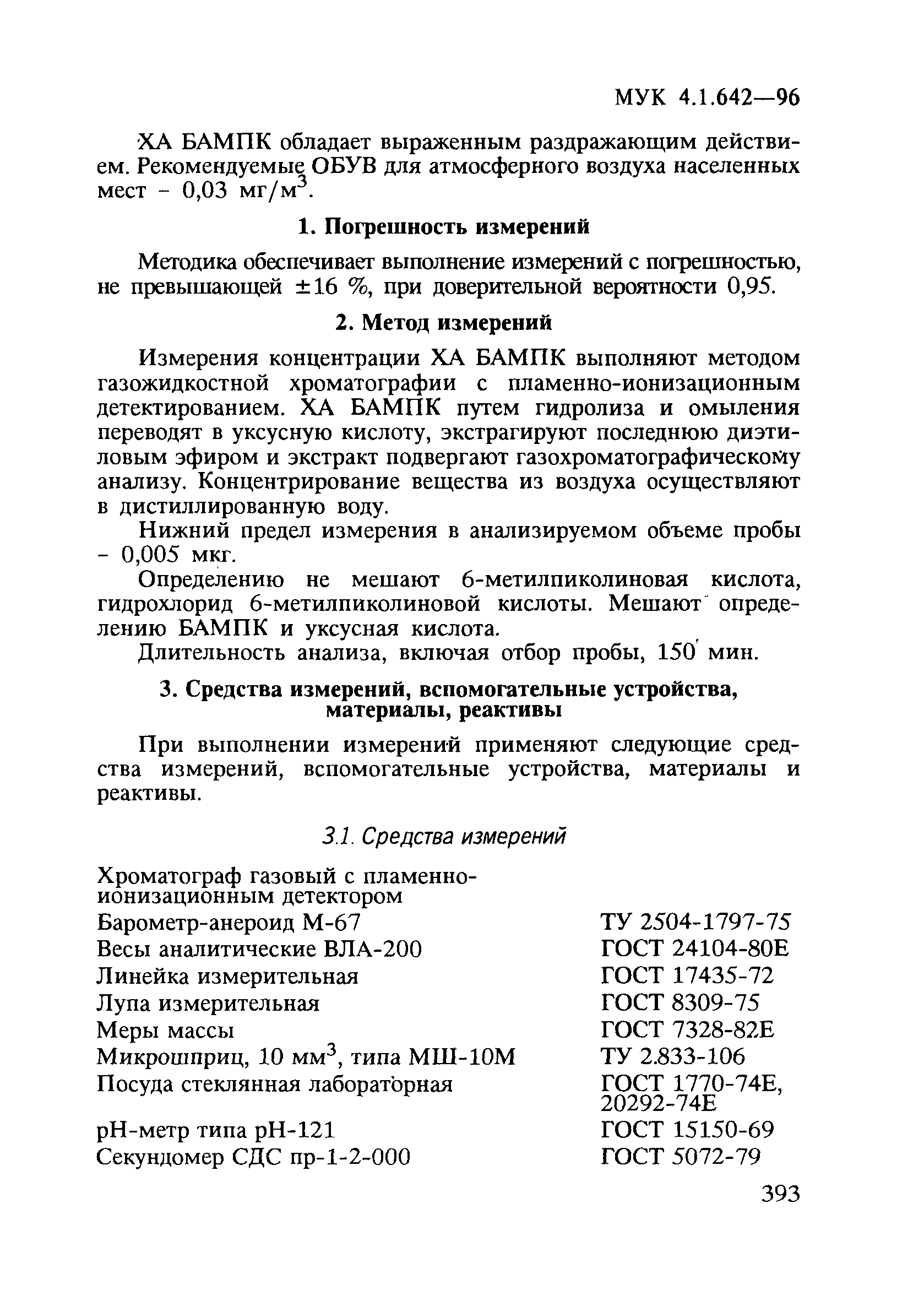 МУК 4.1.642-96