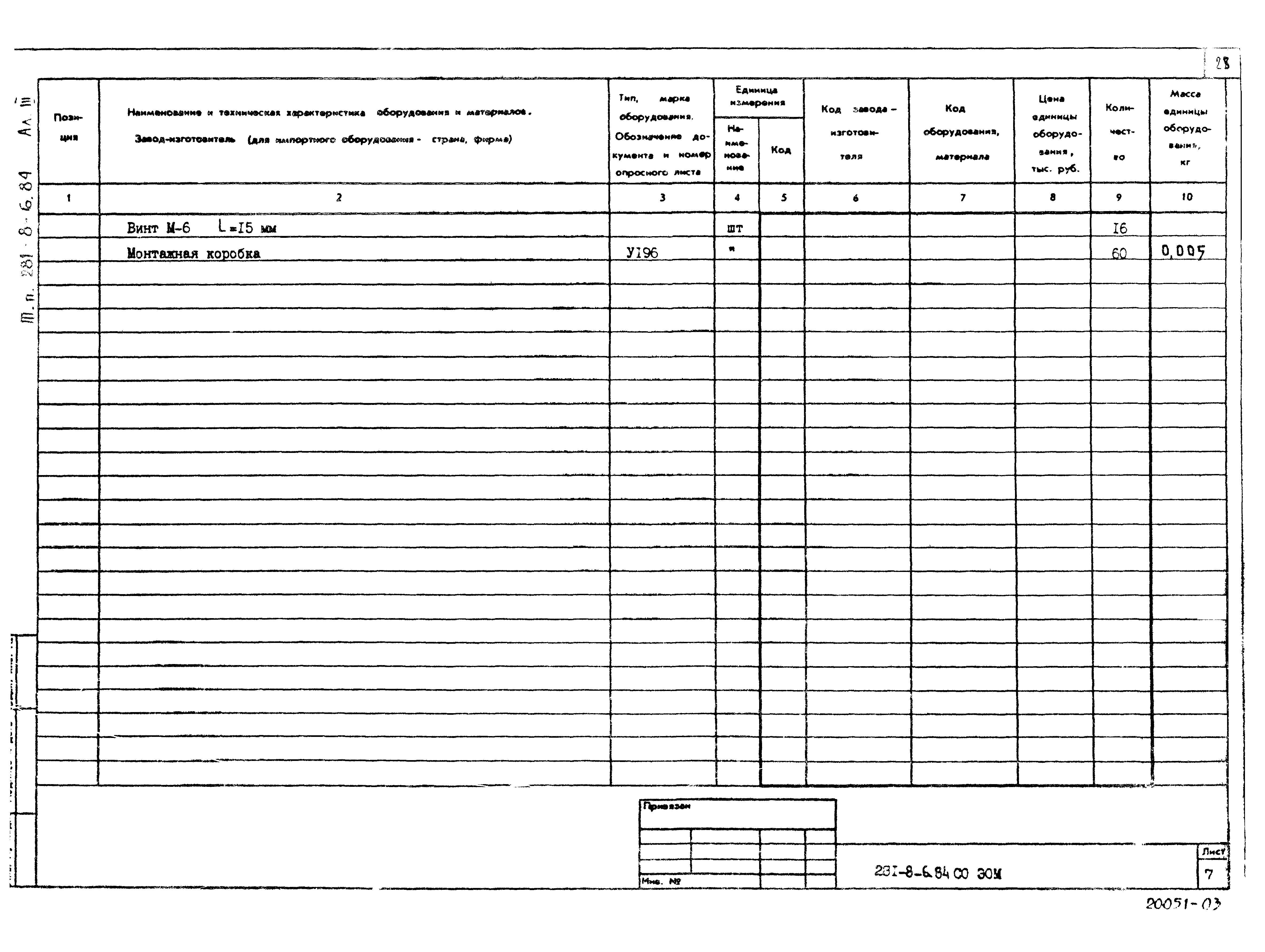 Типовой проект 281-8-6.84