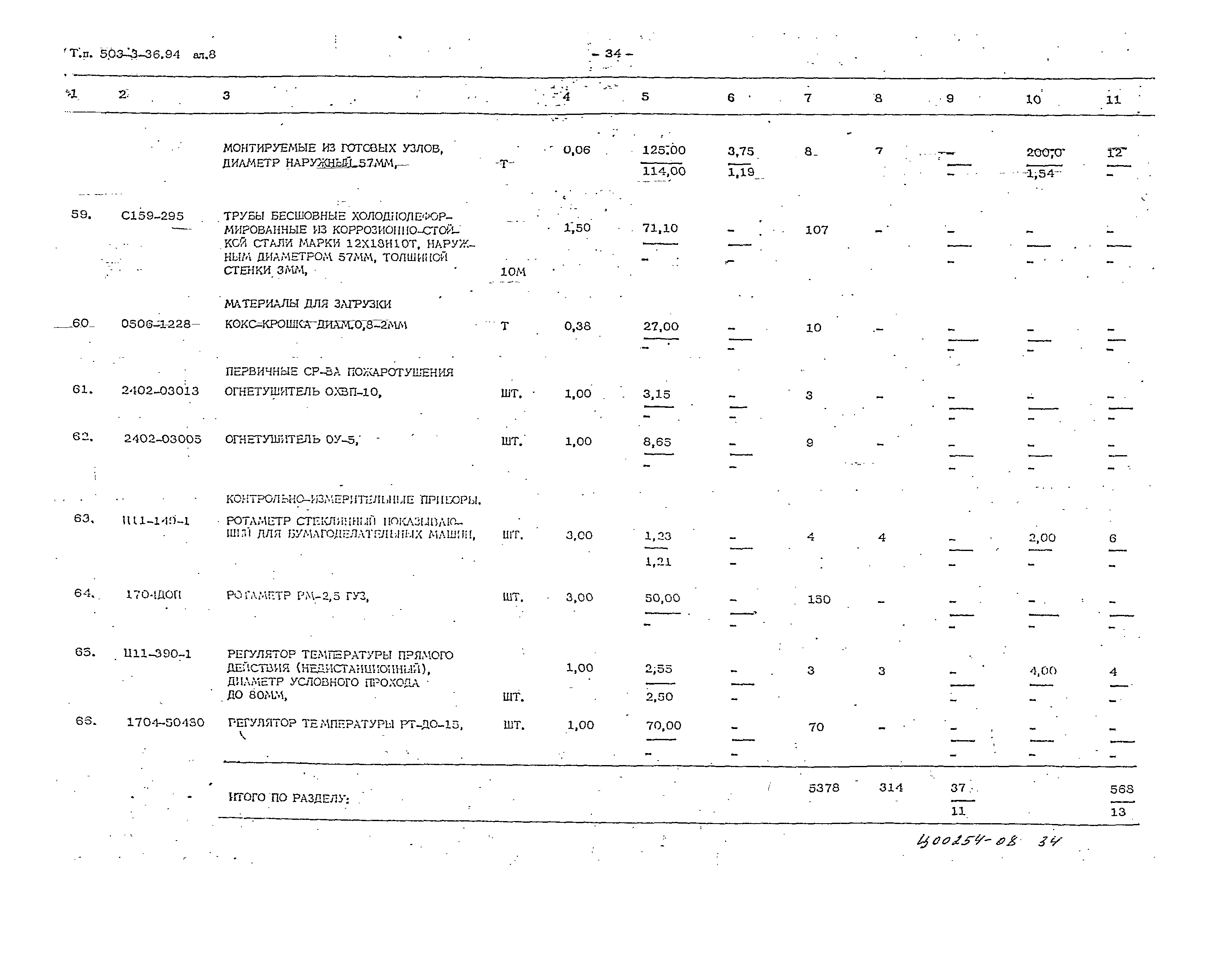 Типовой проект 503-3-36.94