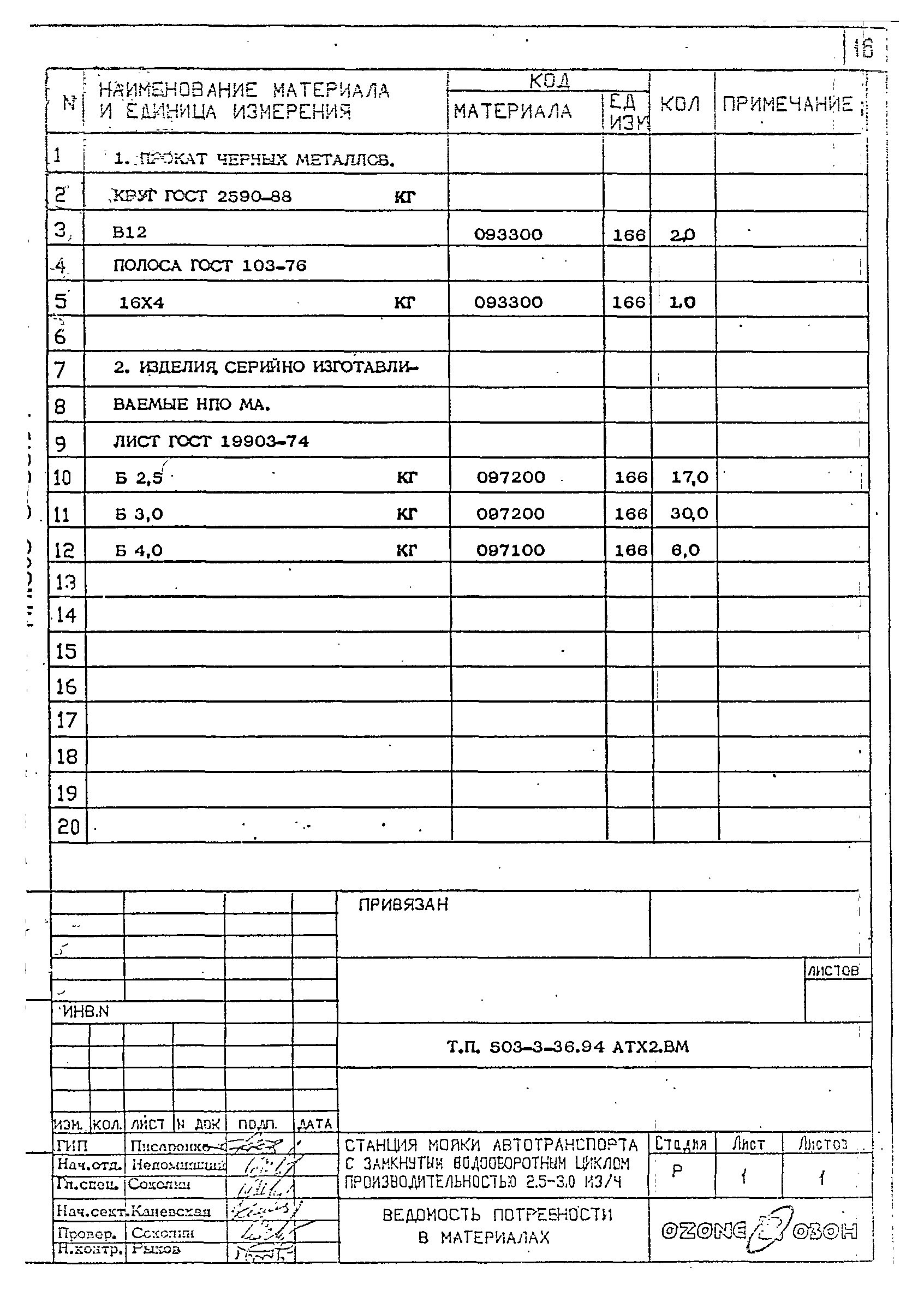 Типовой проект 503-3-36.94