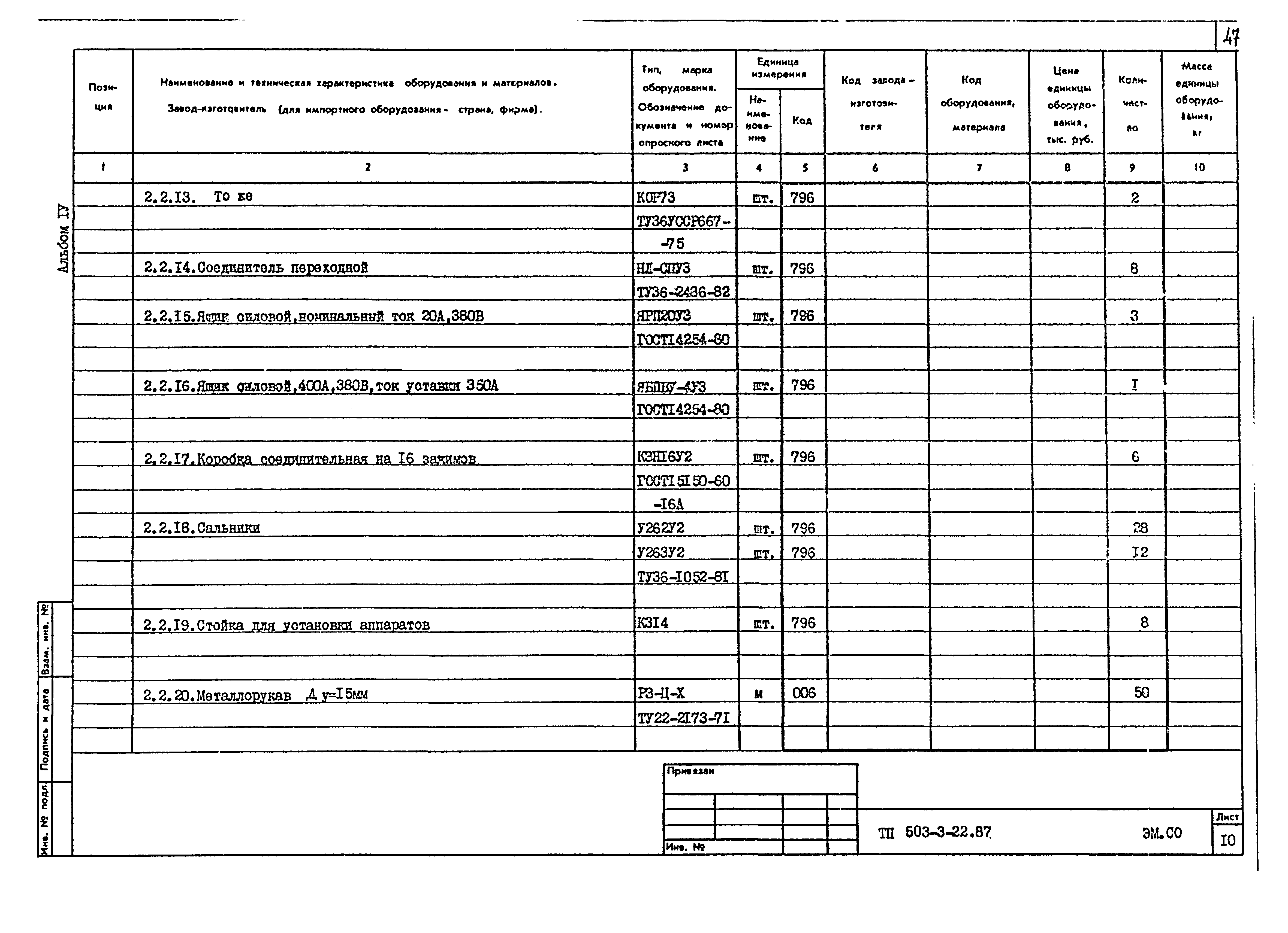 Типовой проект 503-3-22.87