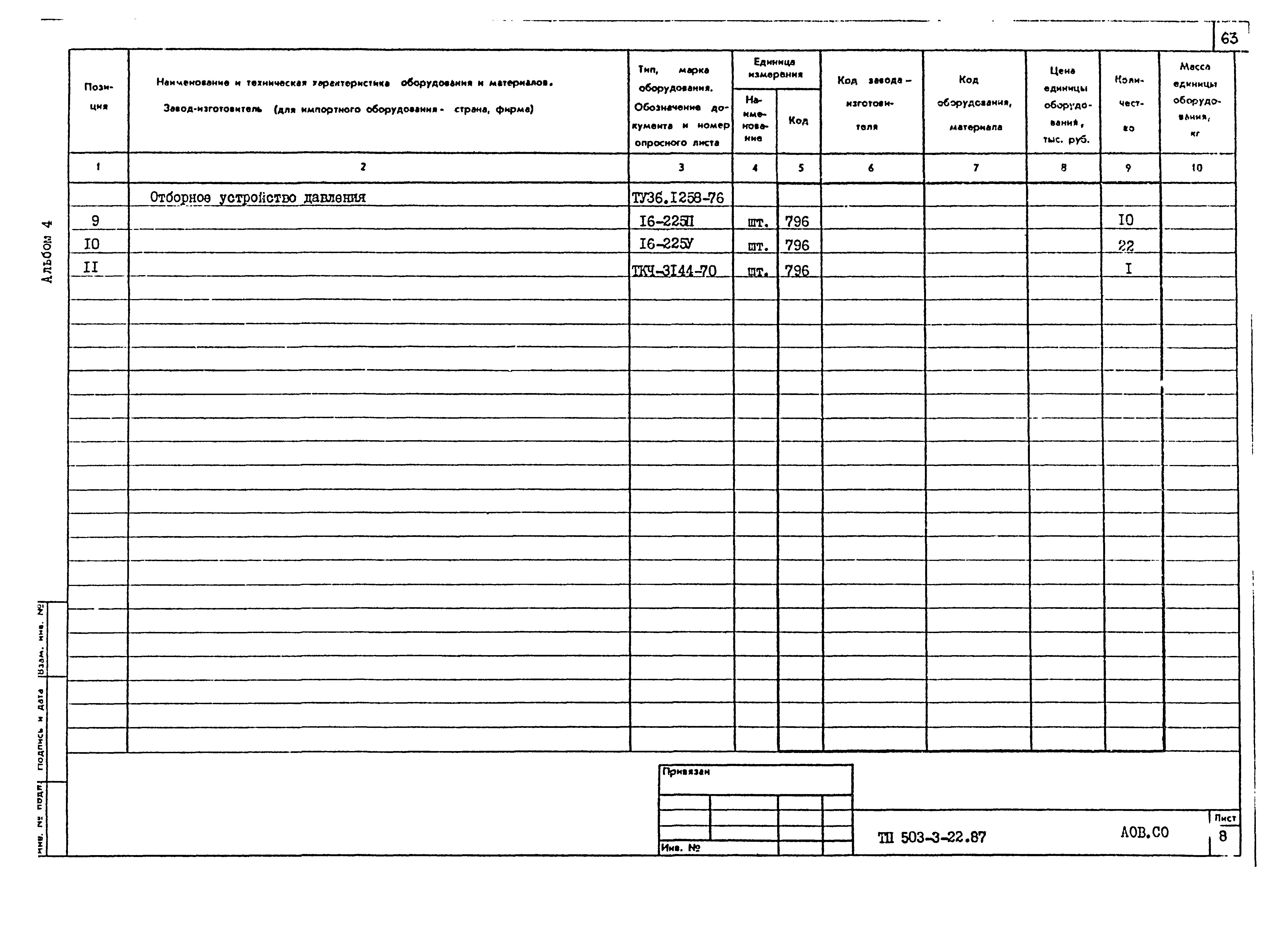 Типовой проект 503-3-22.87