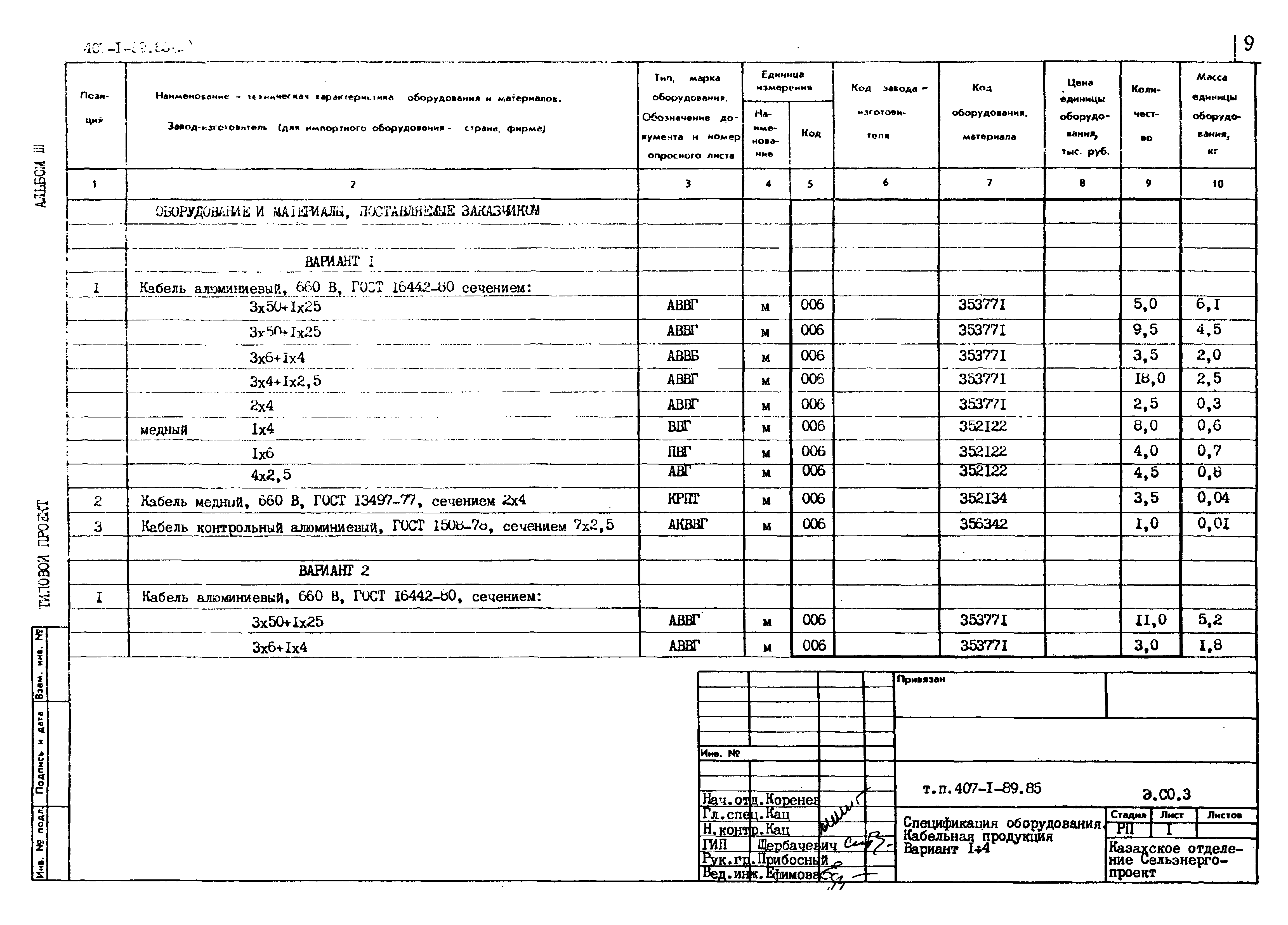 Типовой проект 407-1-89.85