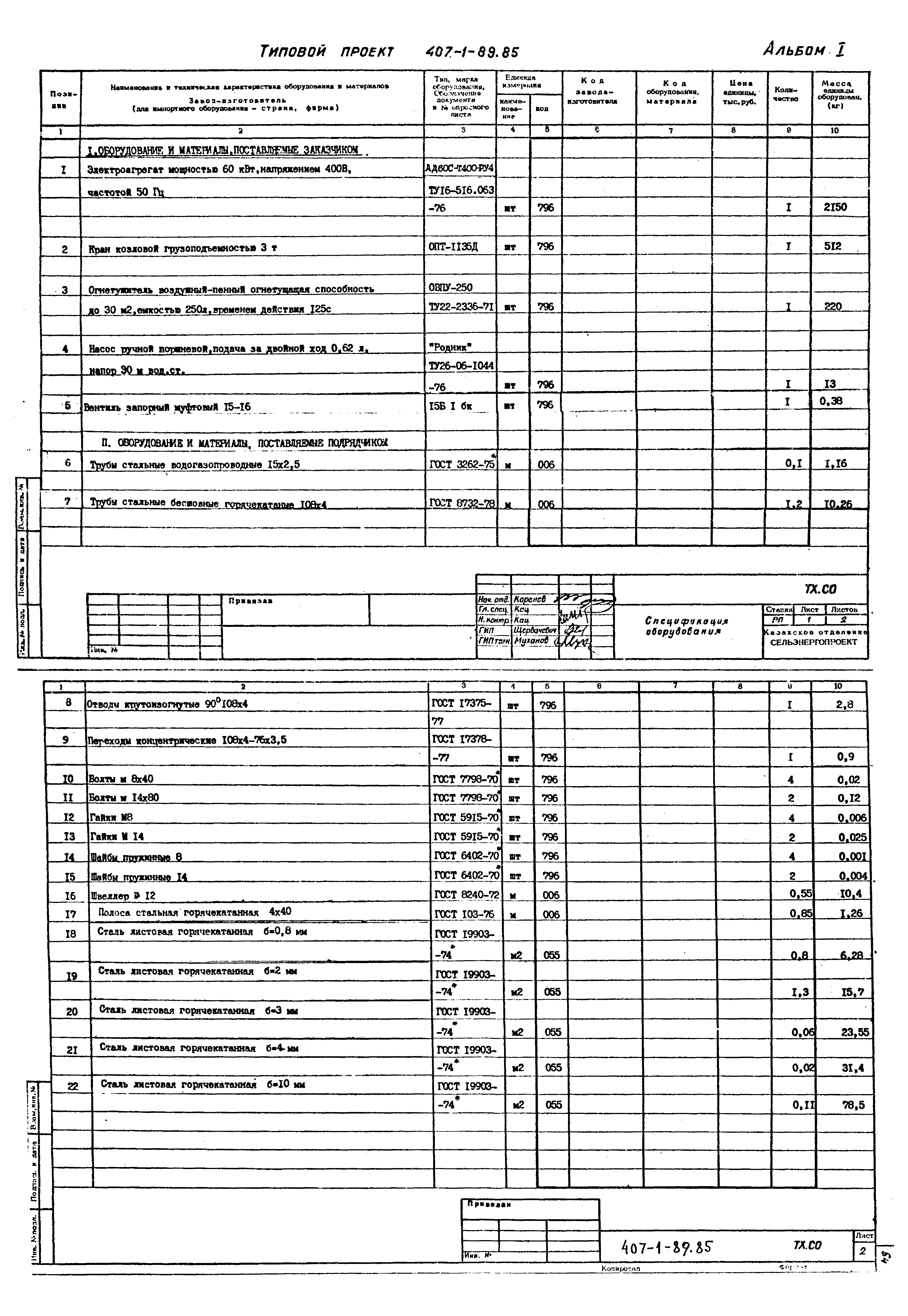 Типовой проект 407-1-89.85