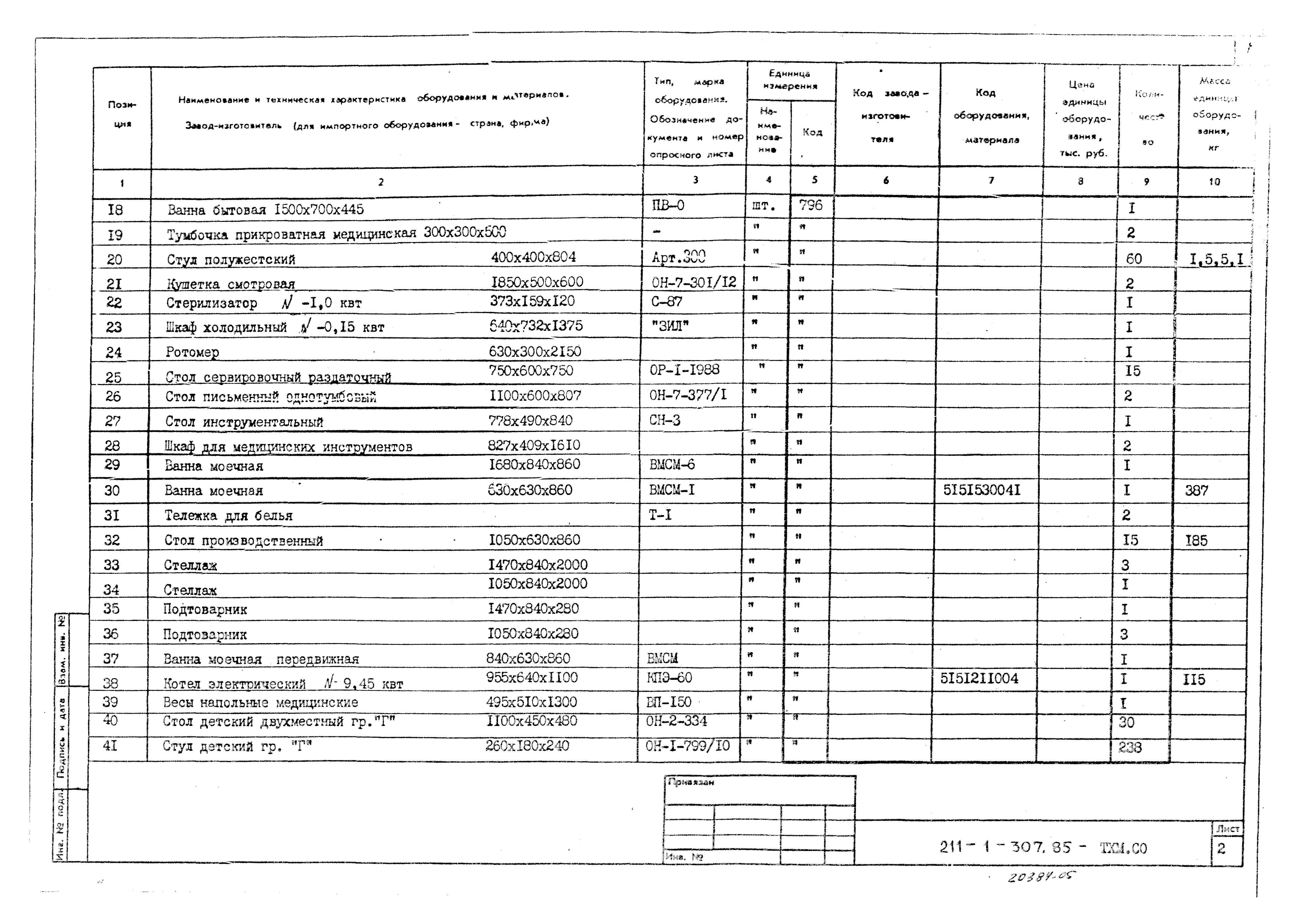 Типовой проект 211-1-307.85