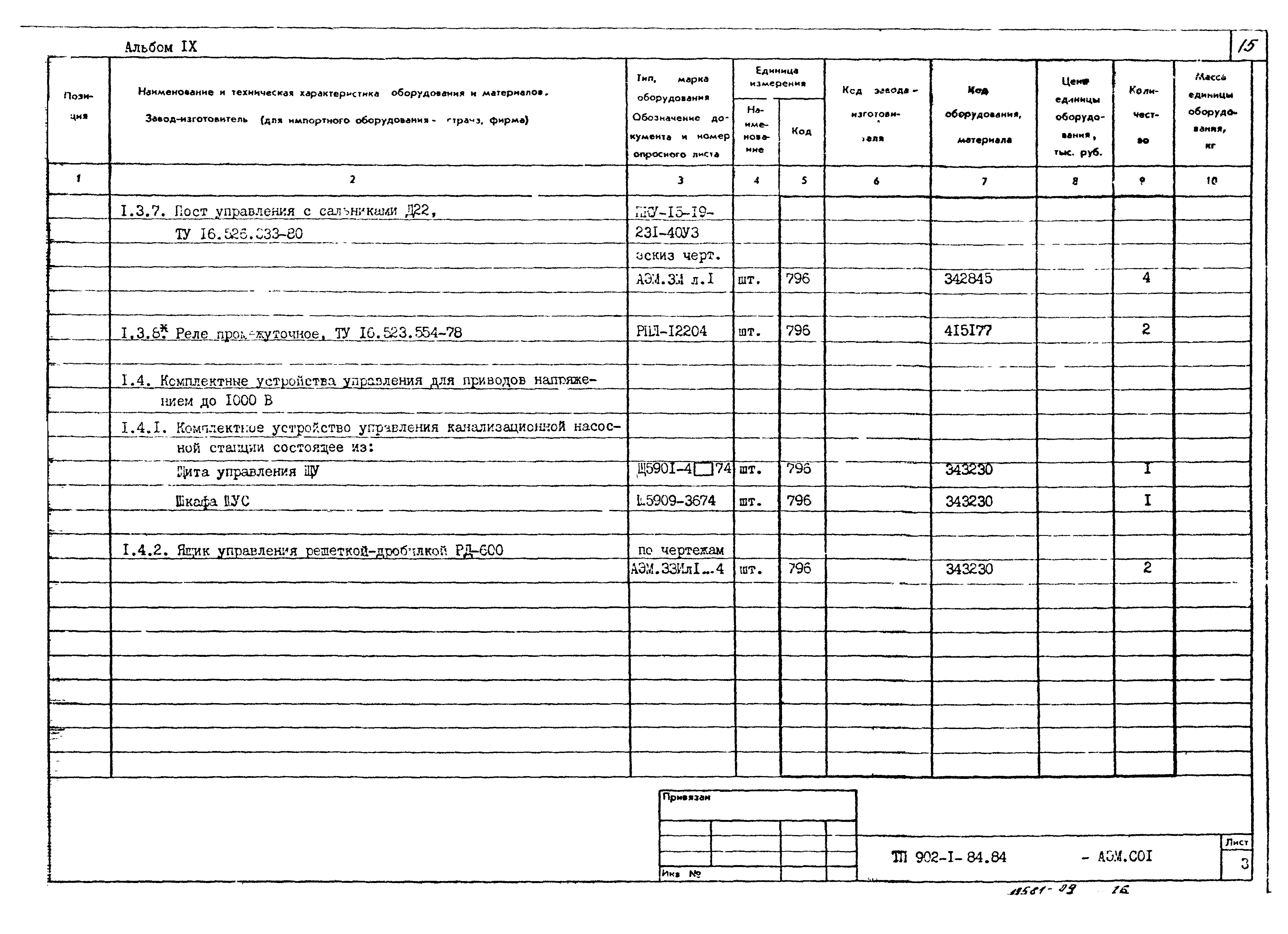 Типовой проект 902-1-91.84