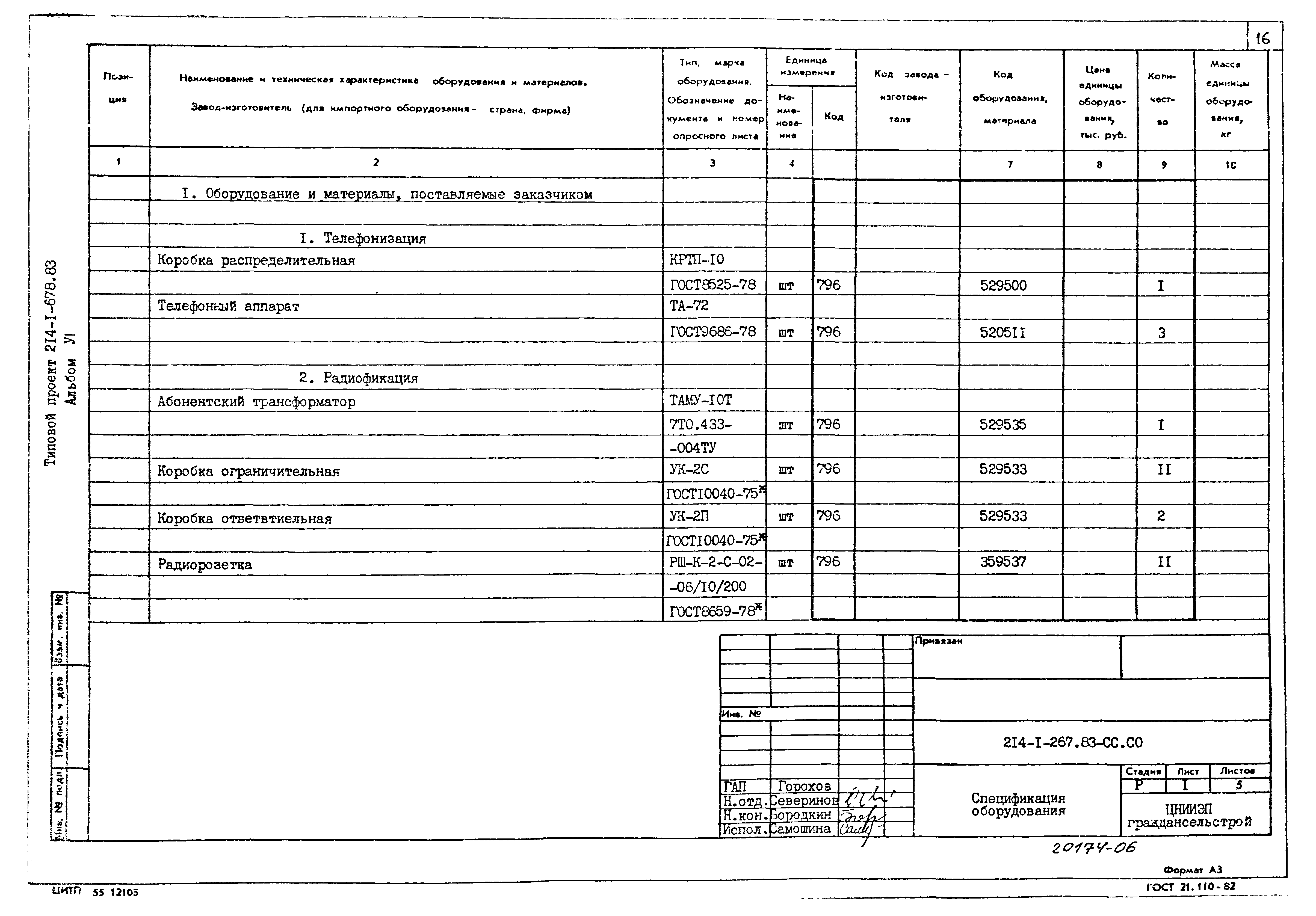 Типовой проект 214-1-267.83