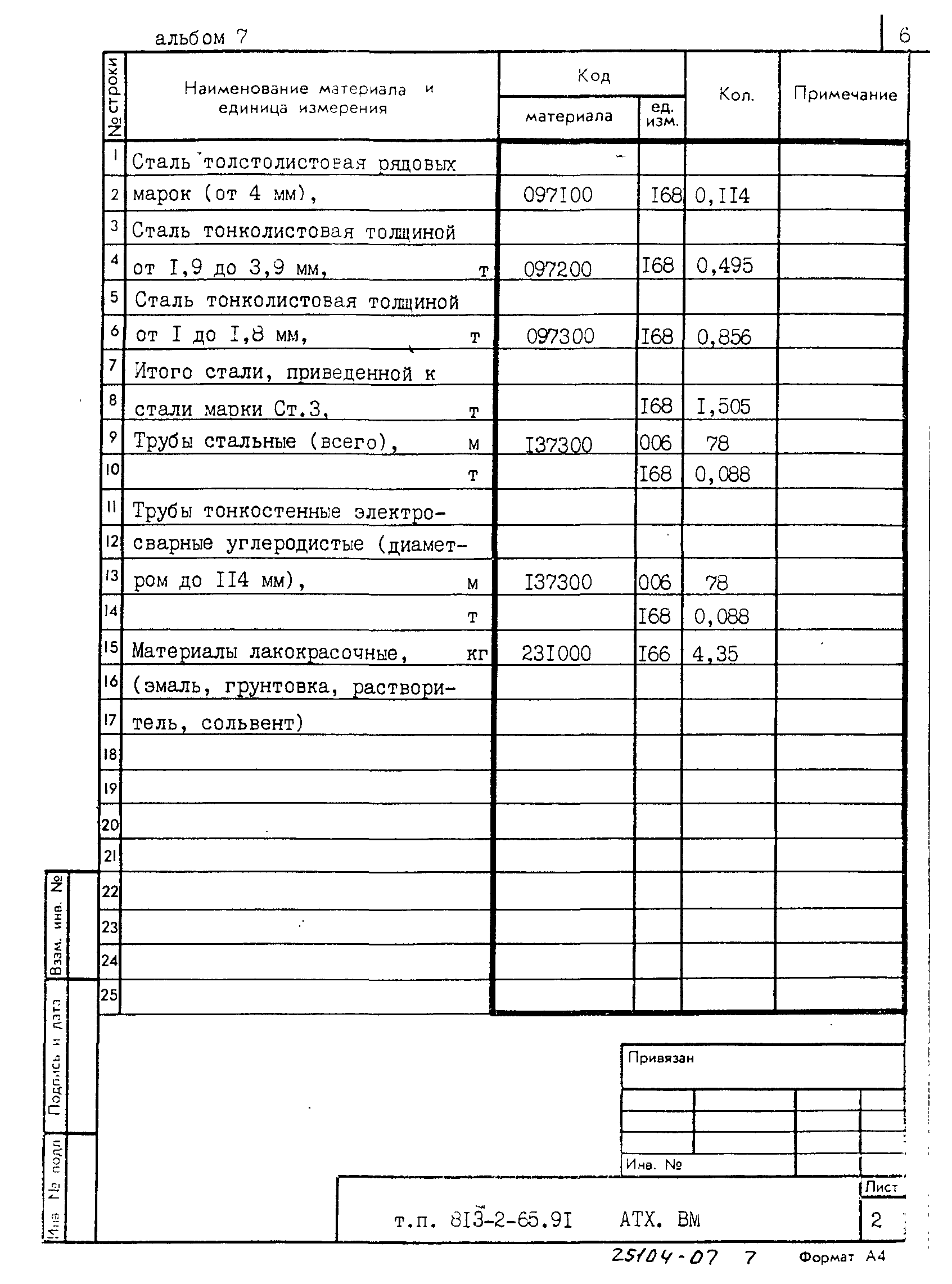 Типовой проект 813-2-65.91