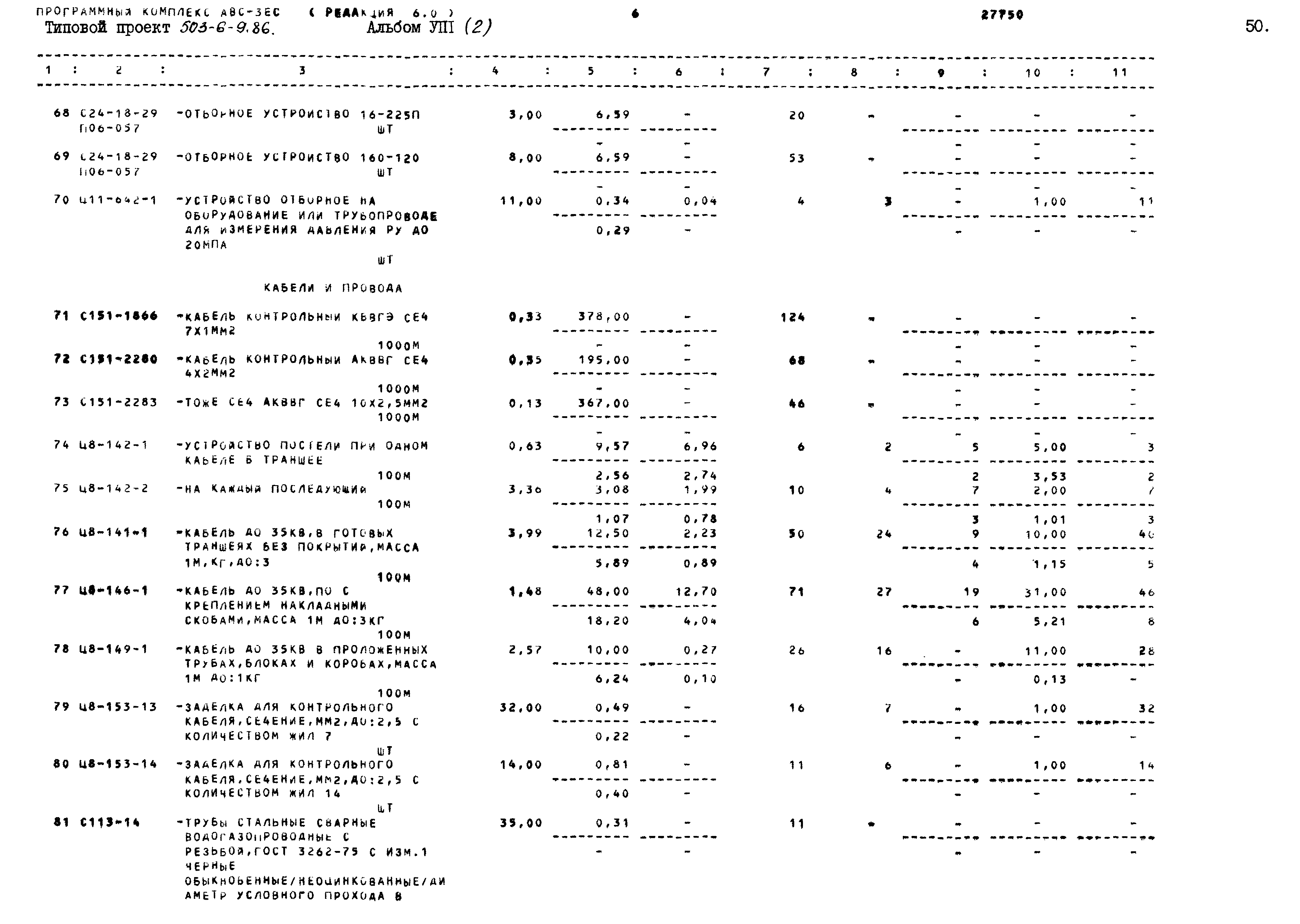 Типовой проект 503-6-9.86