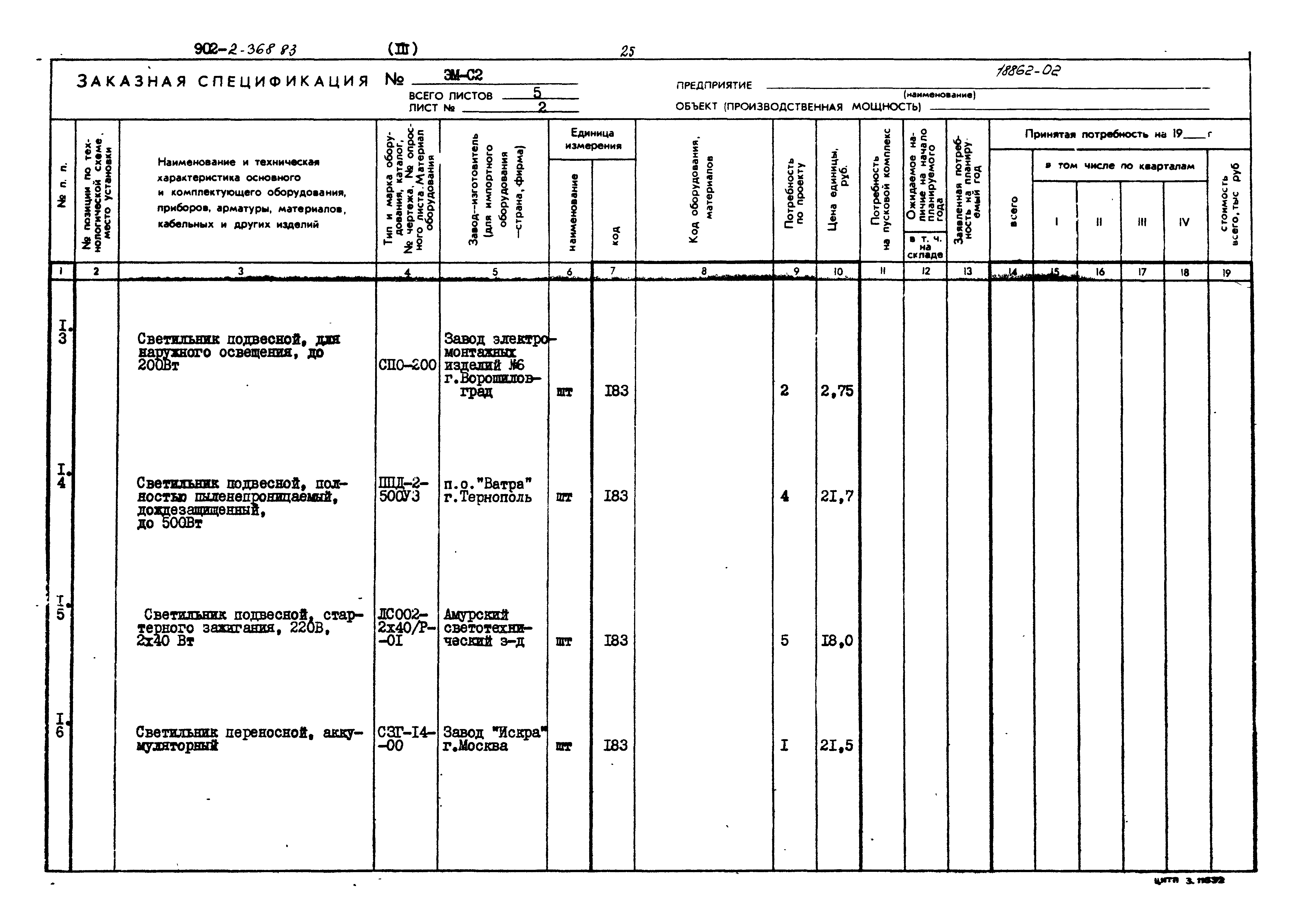 Типовой проект 902-2-368.83